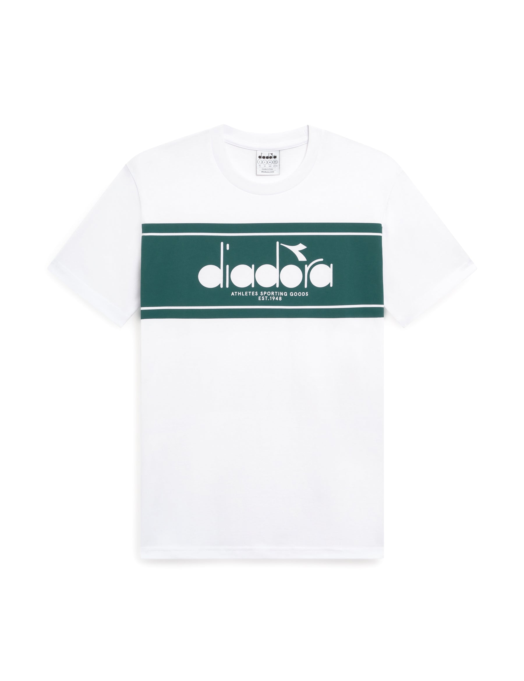 T-shirt Bianco Verde Diadora