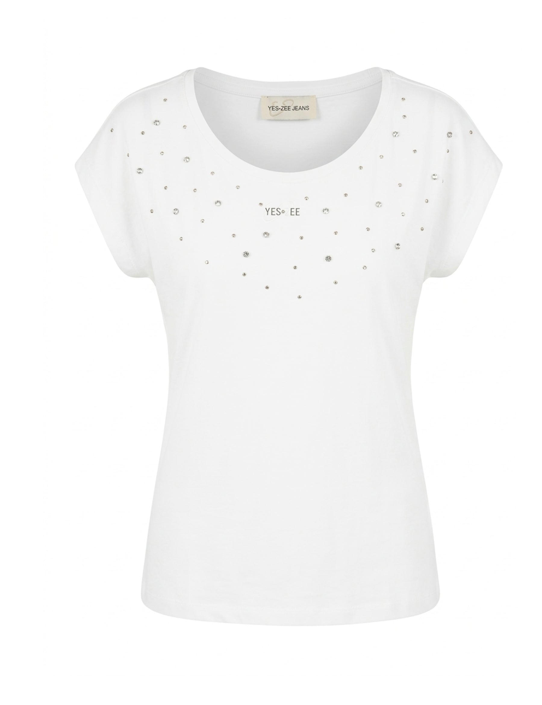 T-shirt Bianco Dorato Yes-zee