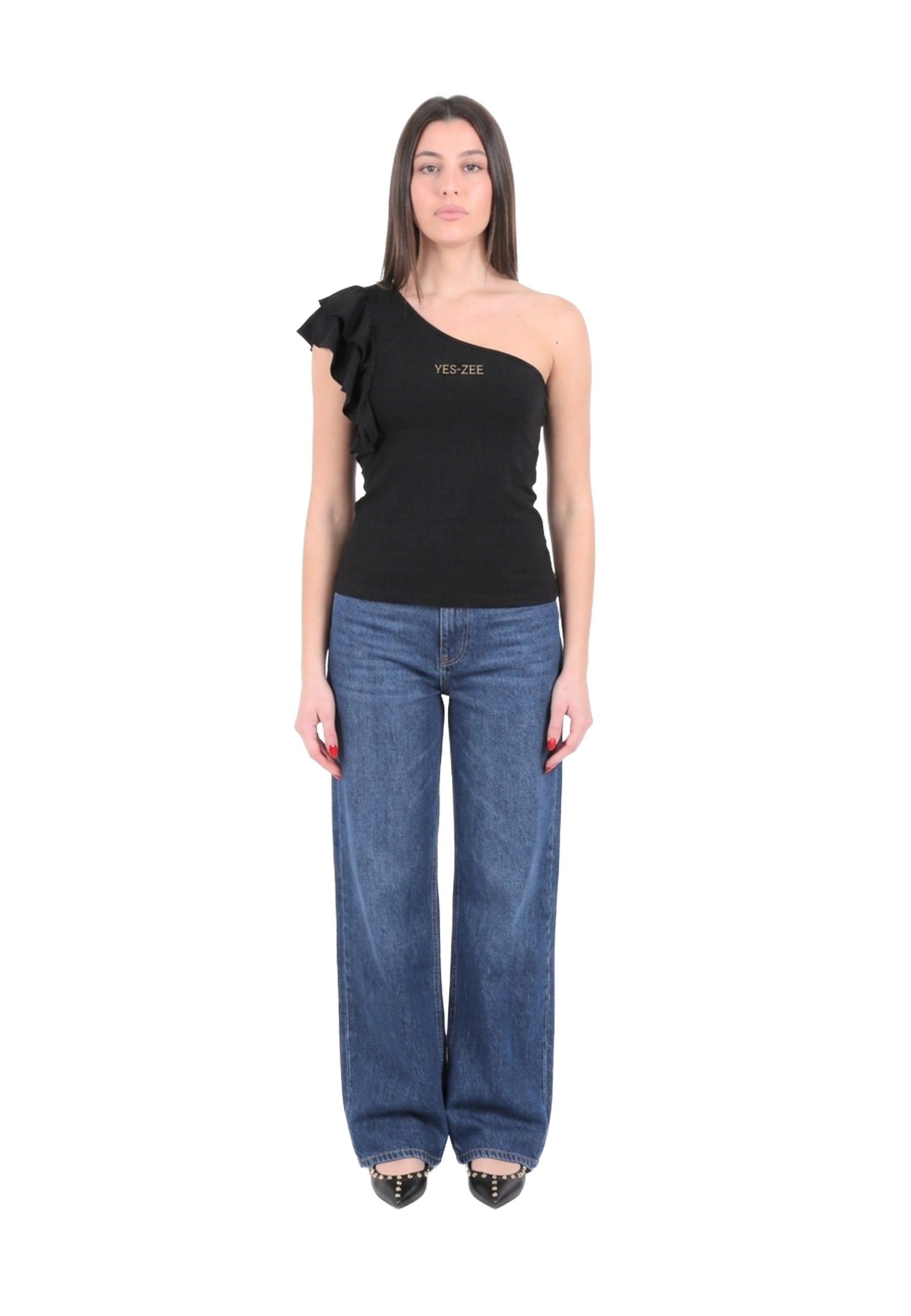 Top e canotte Nero Yes-zee