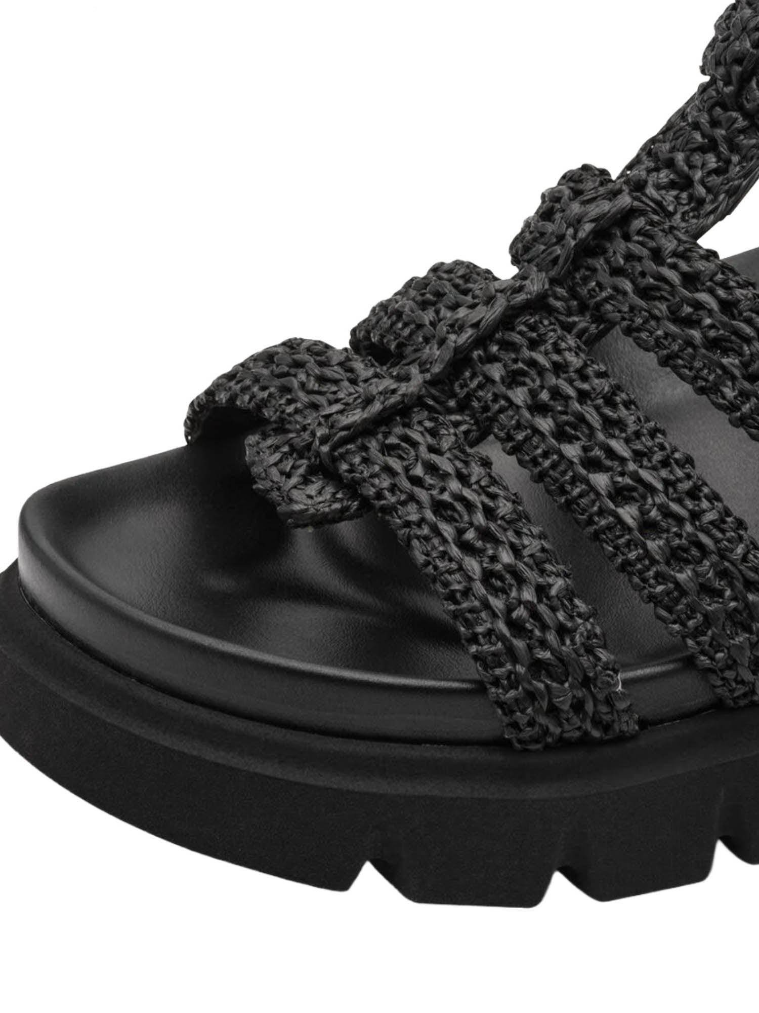 Sandali zeppa Nero Tamaris