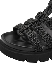 Sandali zeppa Nero Tamaris