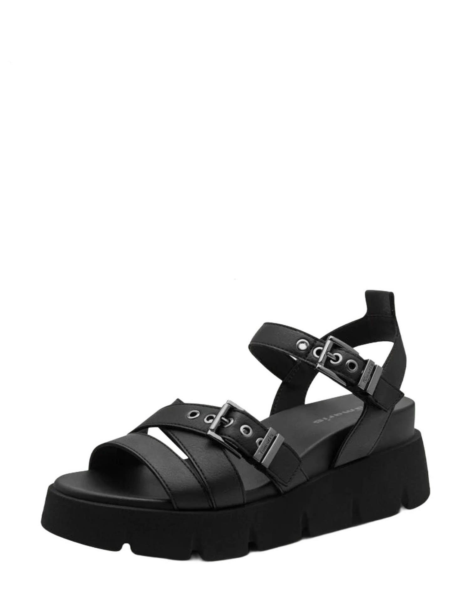 Sandali zeppa Nero Tamaris