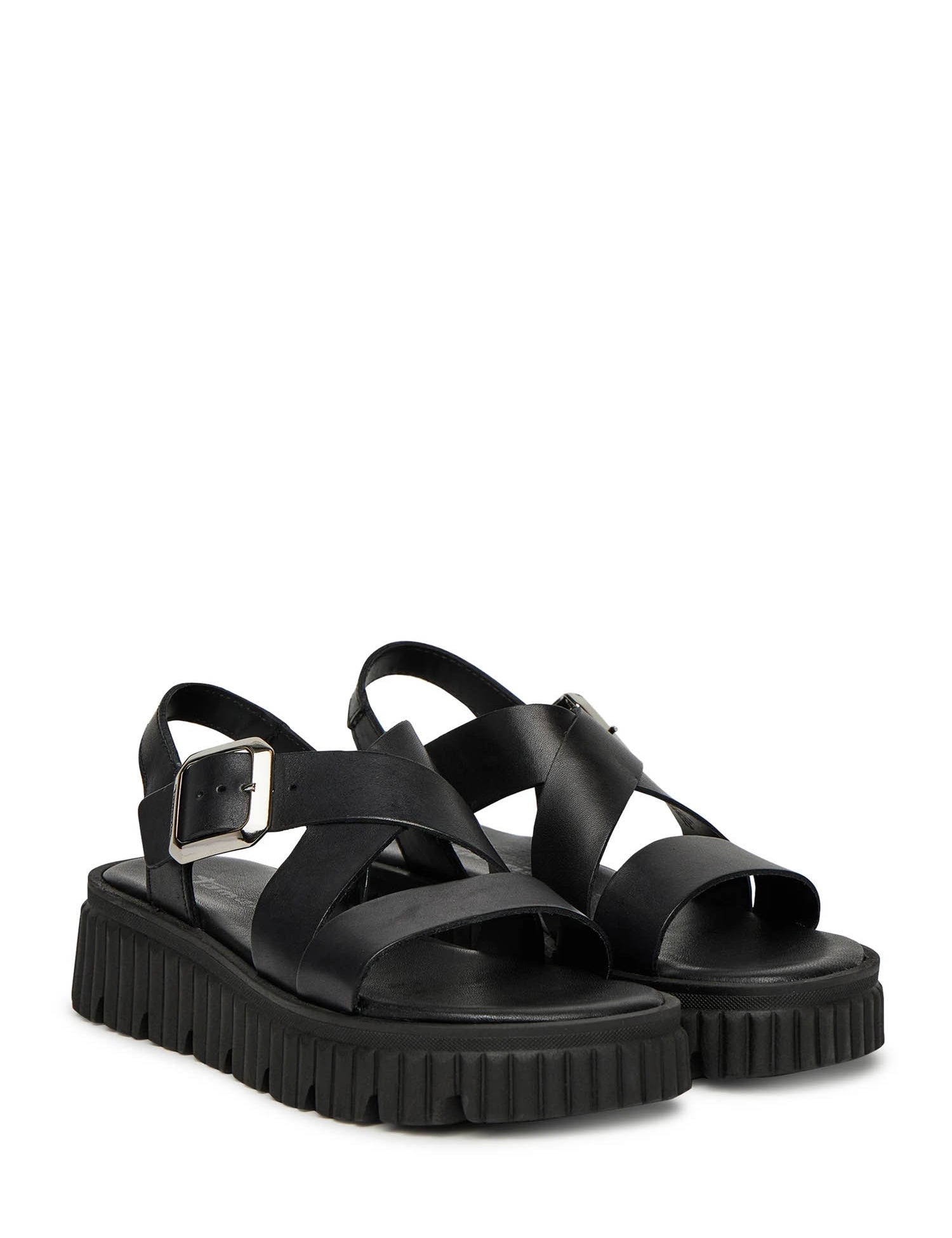 Sandali zeppa Nero Tamaris