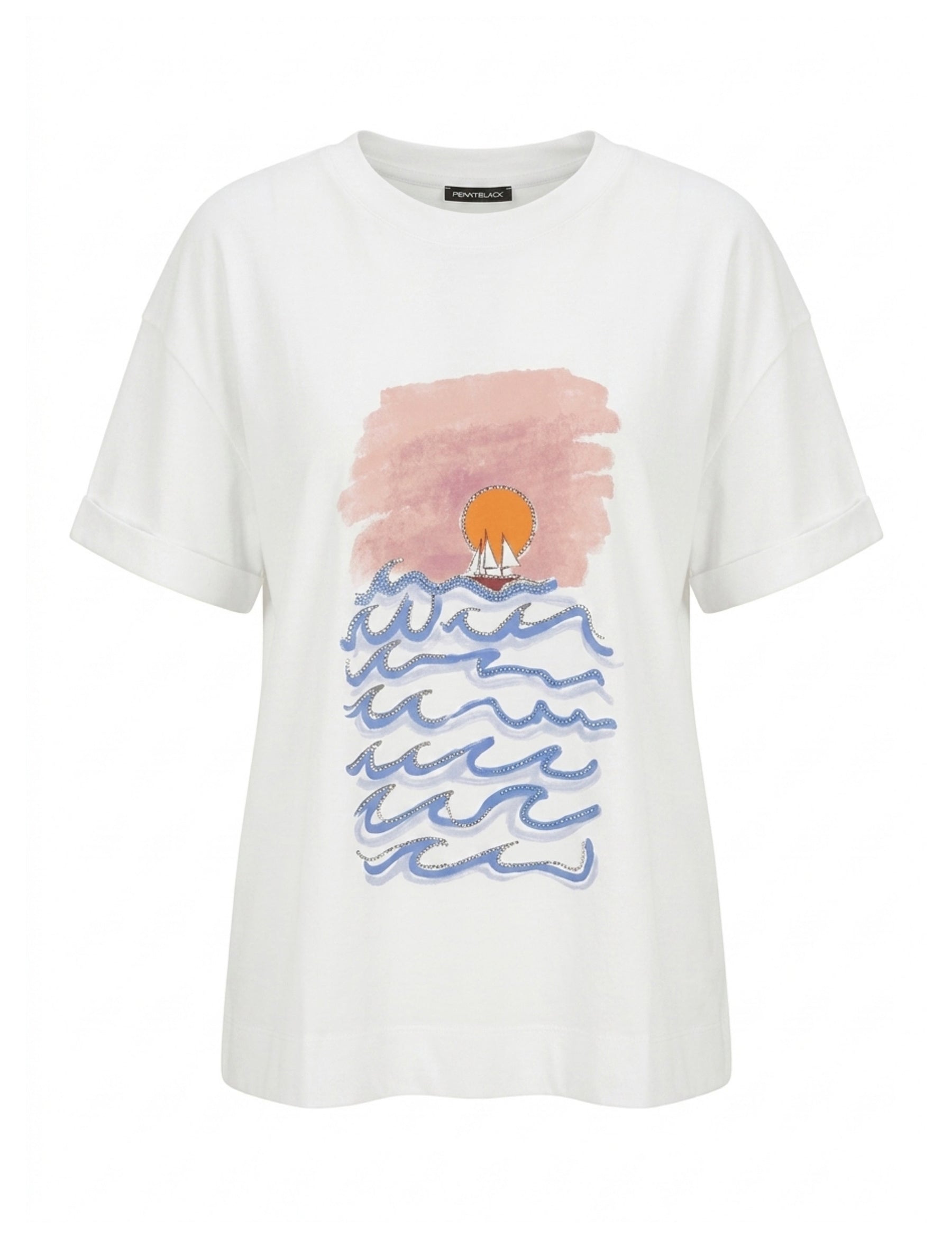 T-shirt Bianco Rosa Pennyblack