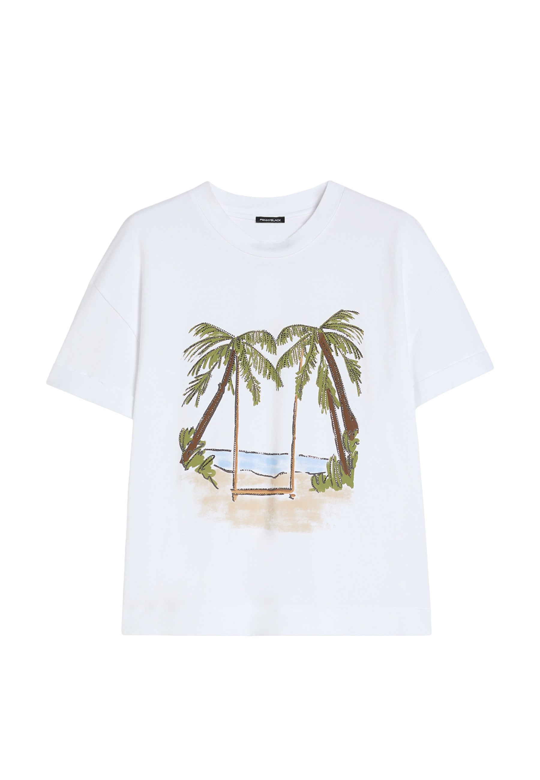 T-shirt Bianco Verde Pennyblack