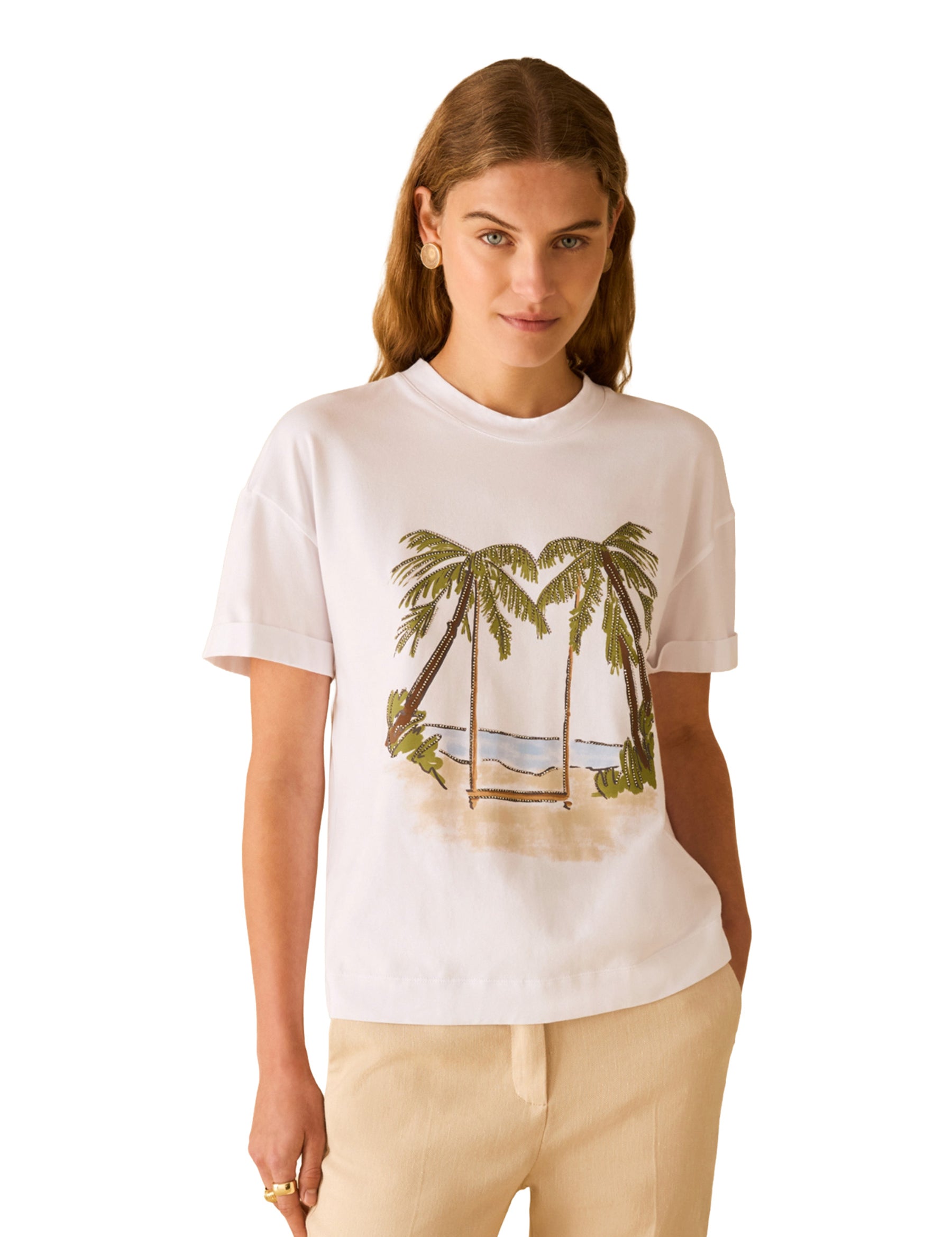 T-shirt Bianco Verde Pennyblack