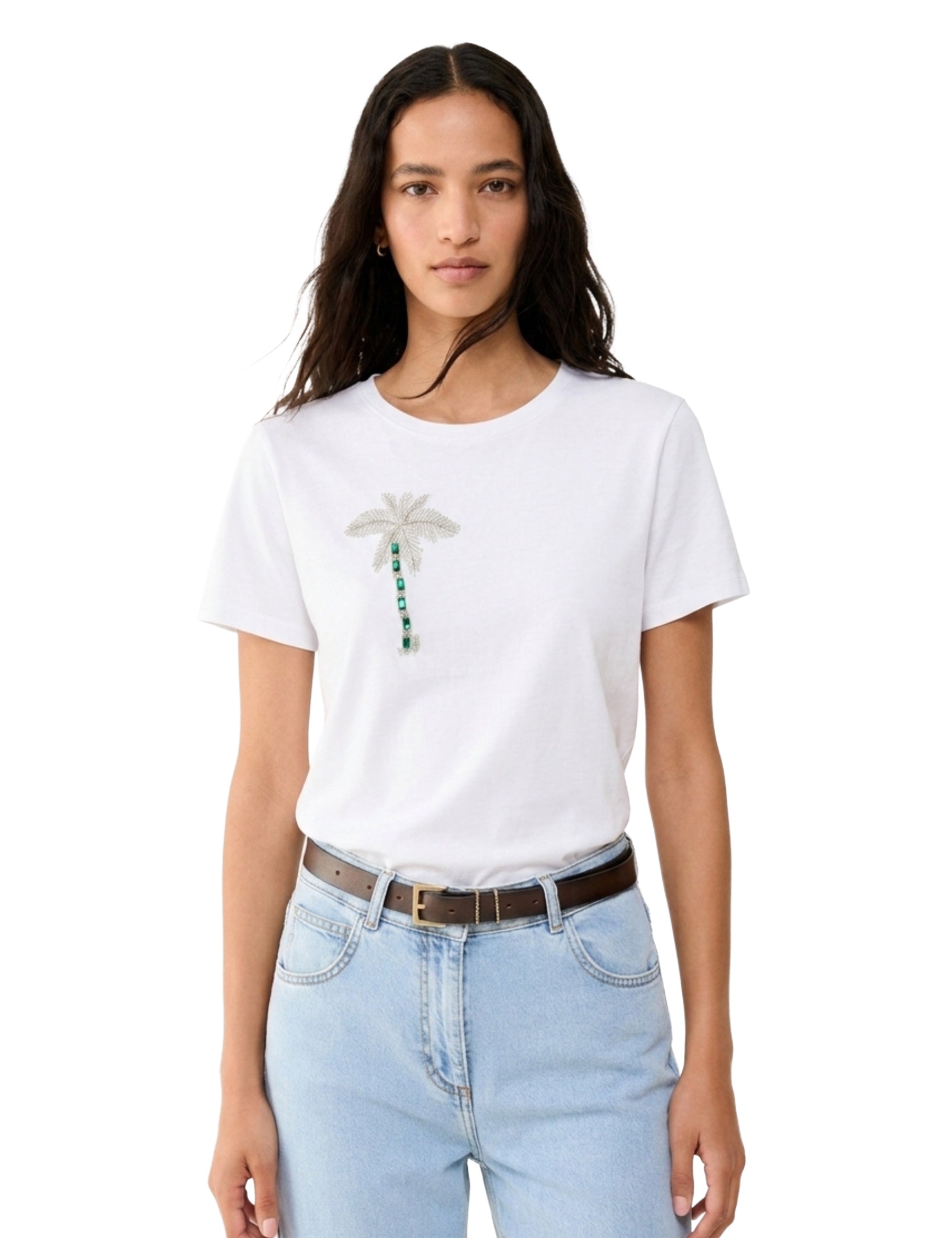 T-shirt Bianco Verde Pennyblack