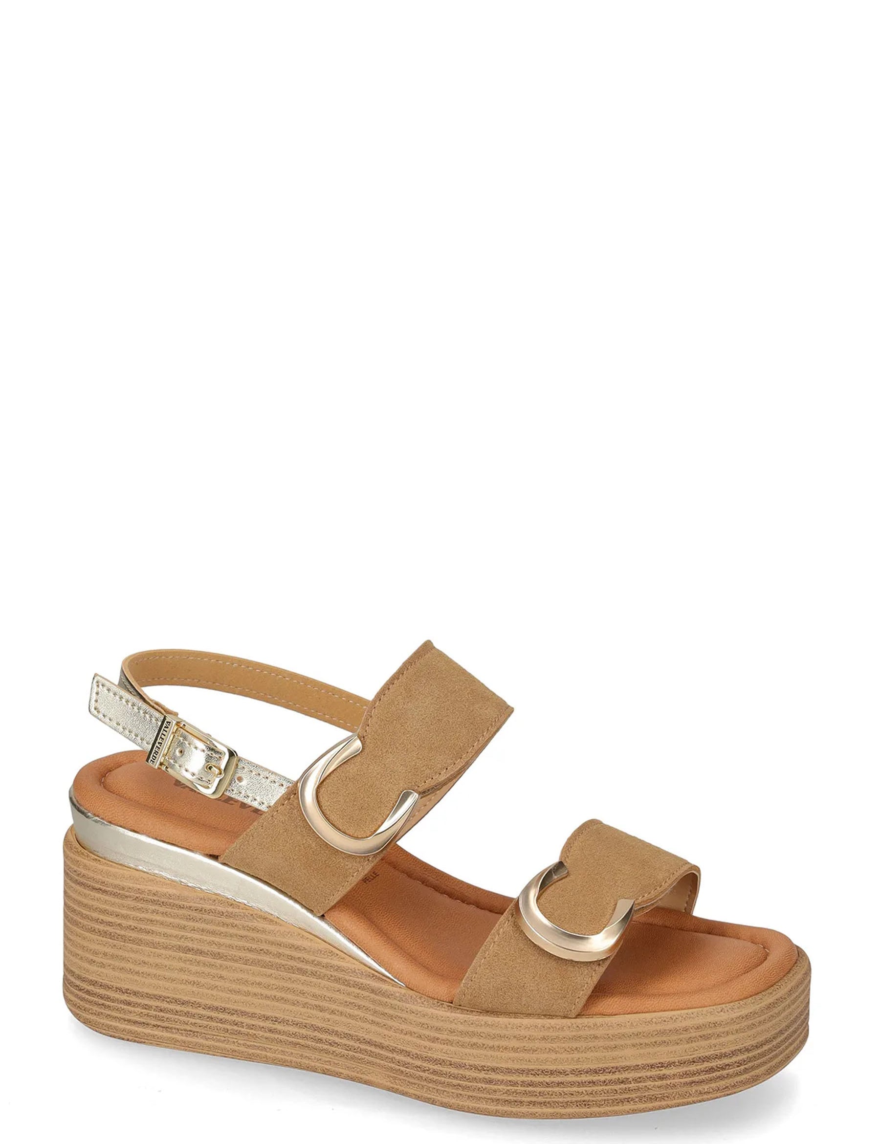 Sandali zeppa Marrone Chiaro Valleverde