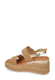 Sandali zeppa Marrone Chiaro Valleverde