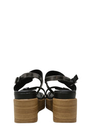 Sandali zeppa Nero Valleverde