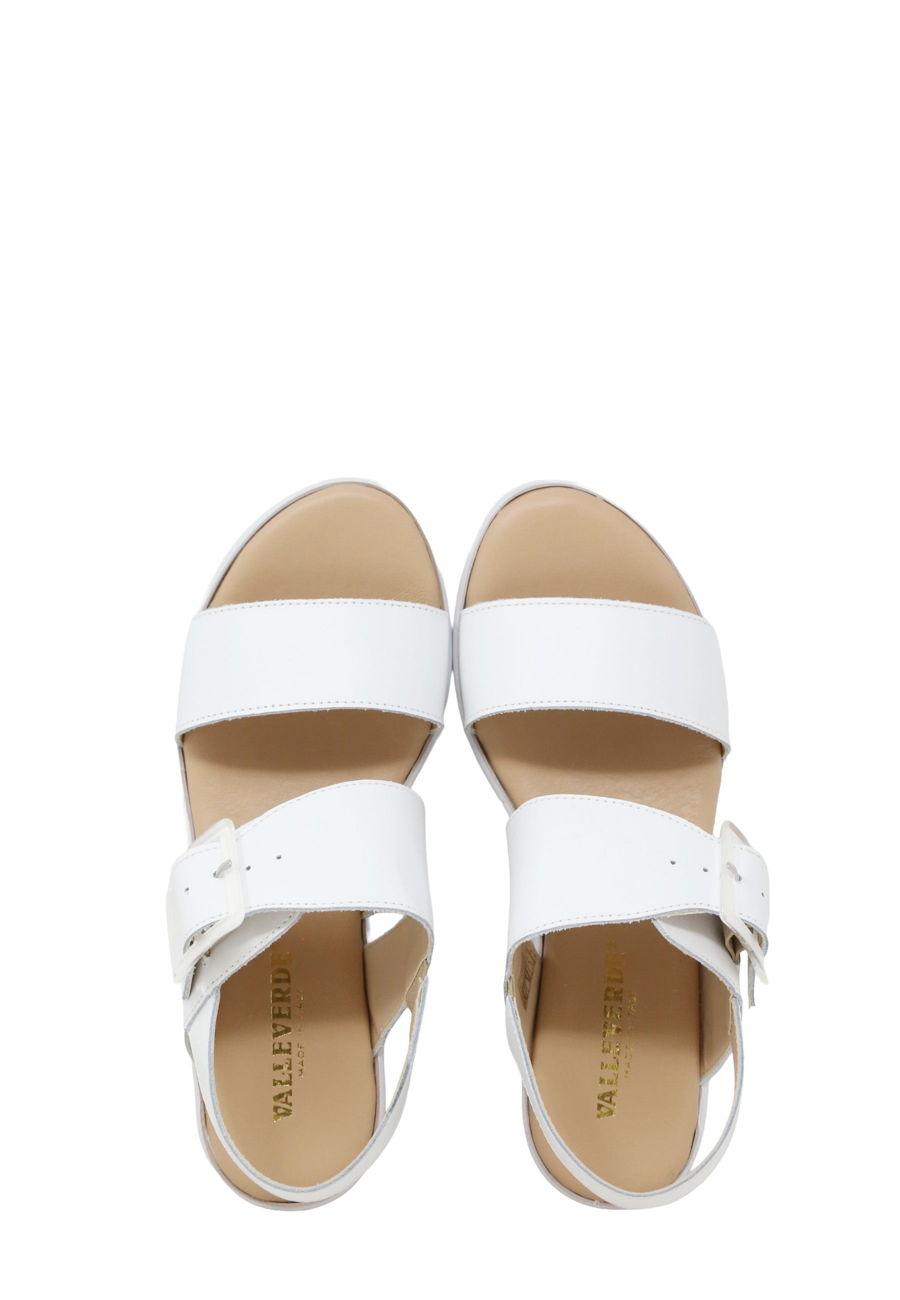 Sandali zeppa Bianco Valleverde