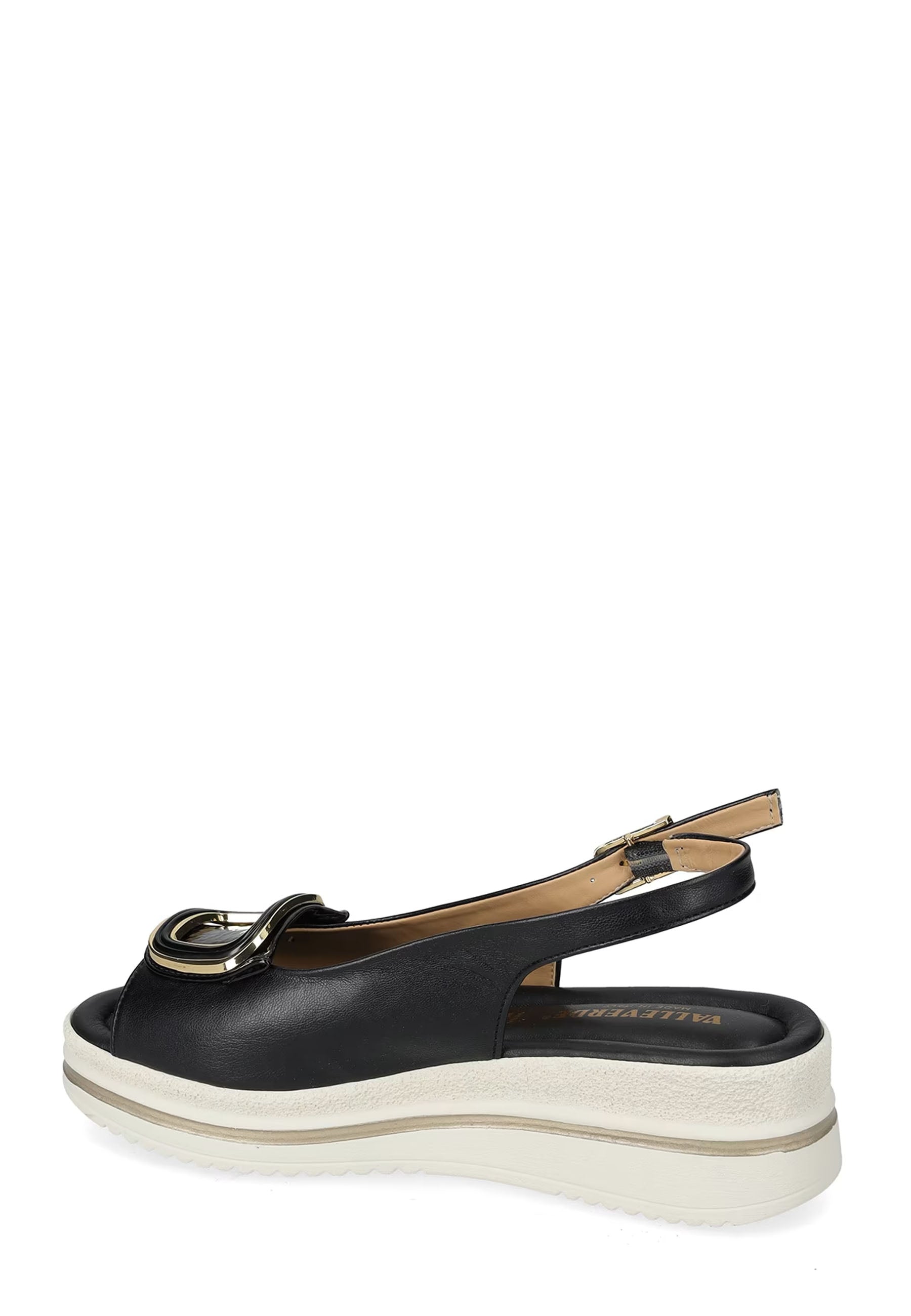 Sandali zeppa Nero Bianco Valleverde
