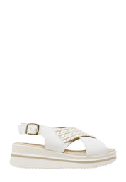 Sandali zeppa Bianco Valleverde