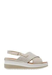 Sandali zeppa Beige Valleverde
