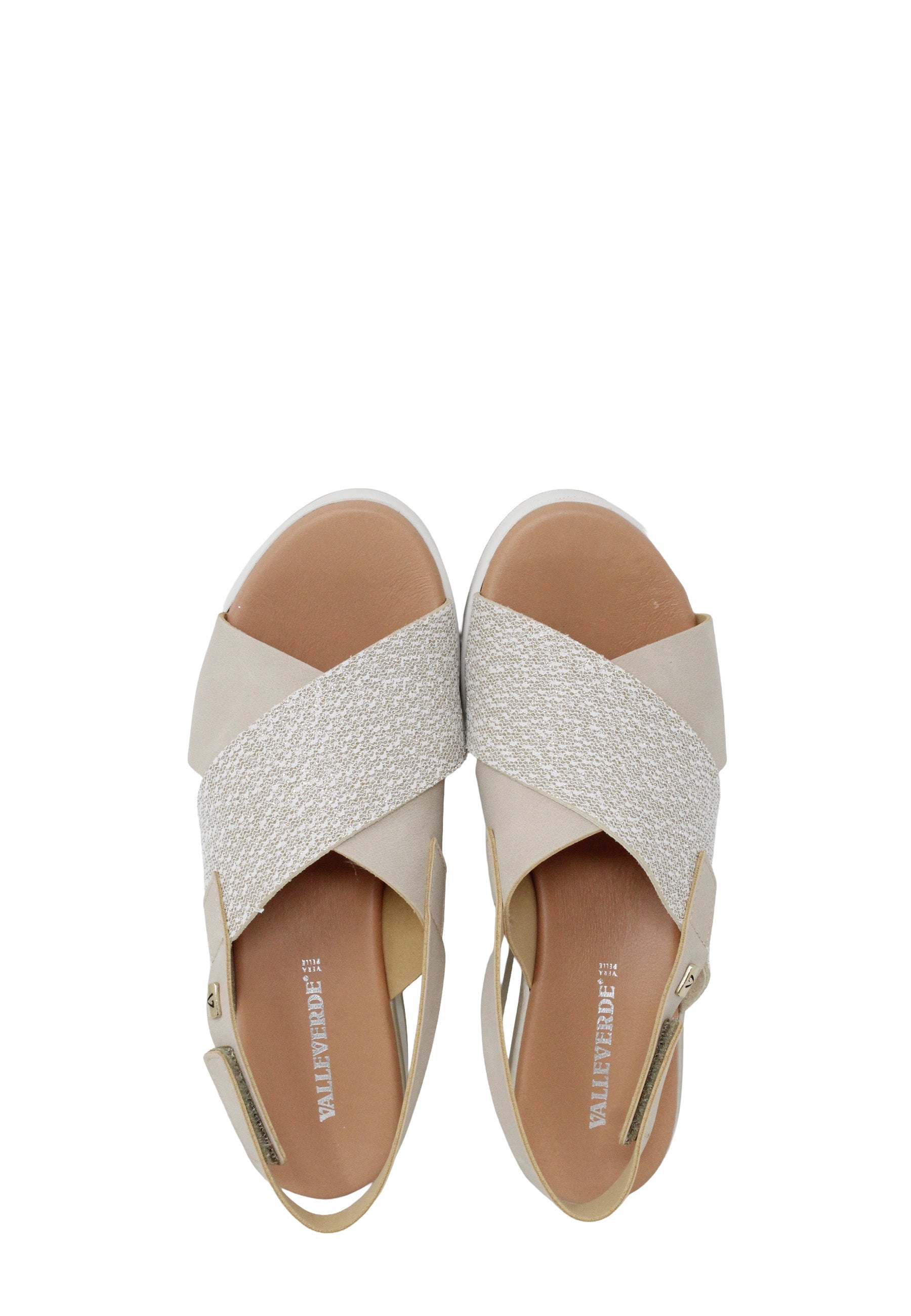 Sandali zeppa Beige Valleverde