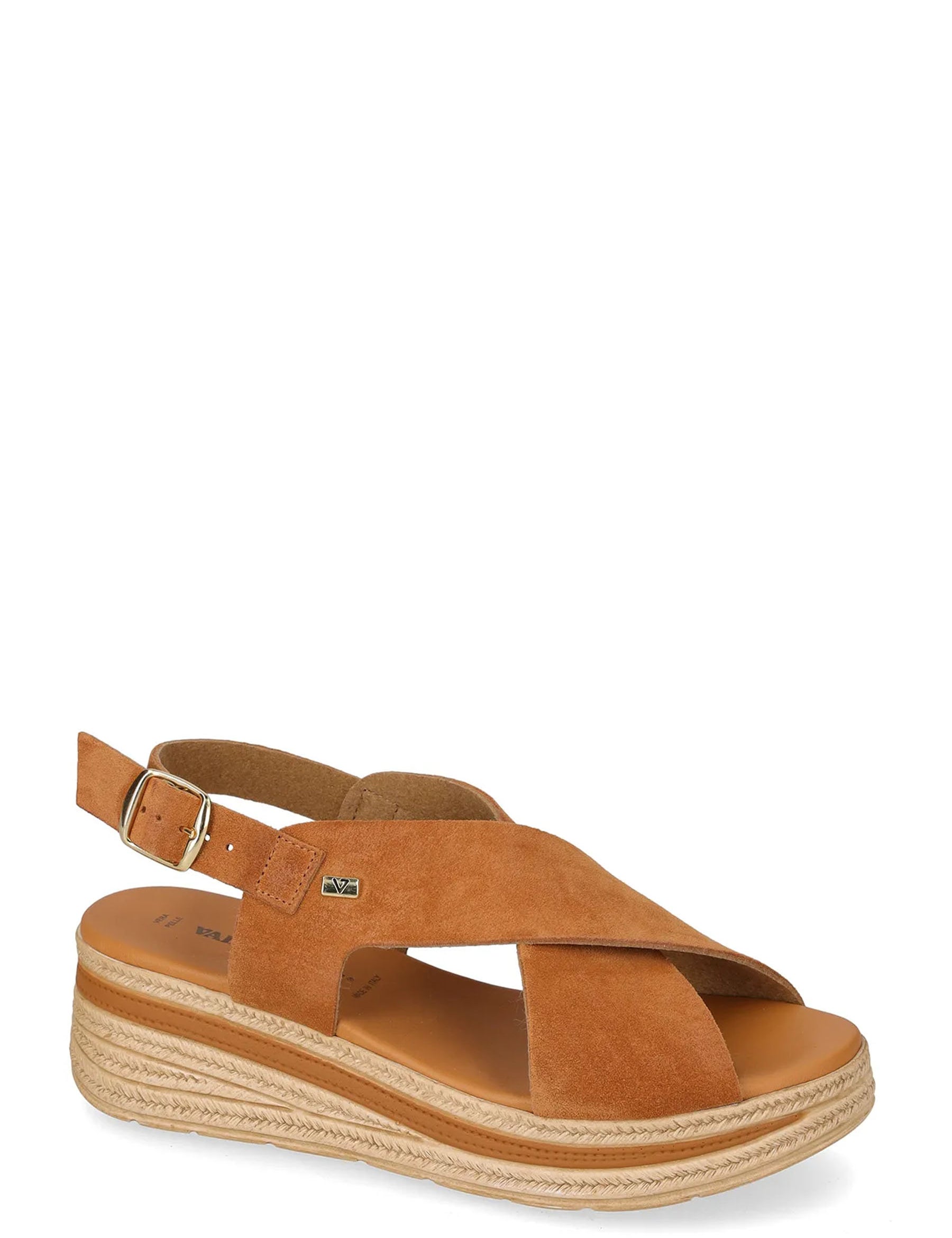 Sandali zeppa Marrone Chiaro Valleverde