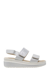 Sandali zeppa Argento Valleverde