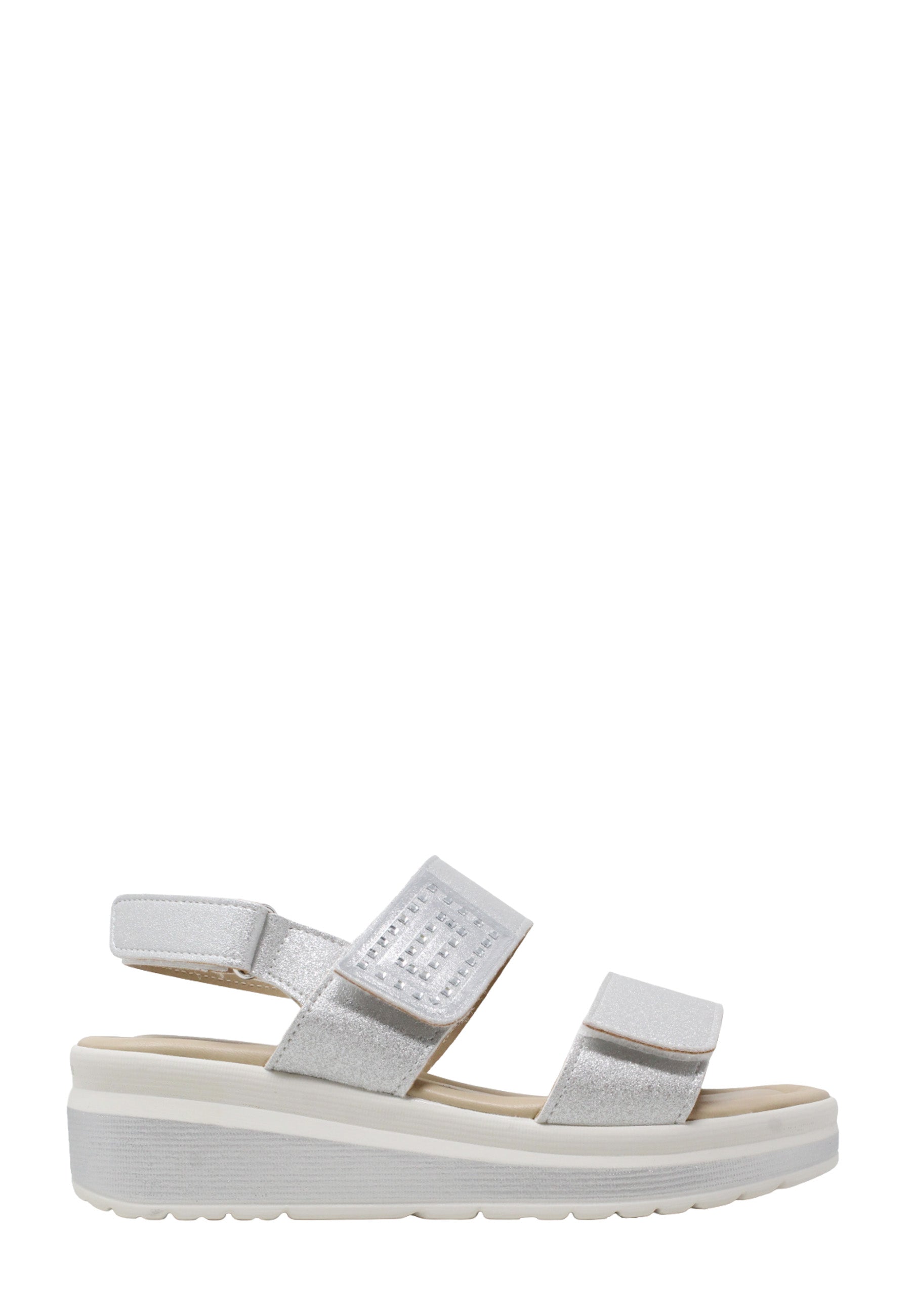Sandali zeppa Argento Valleverde