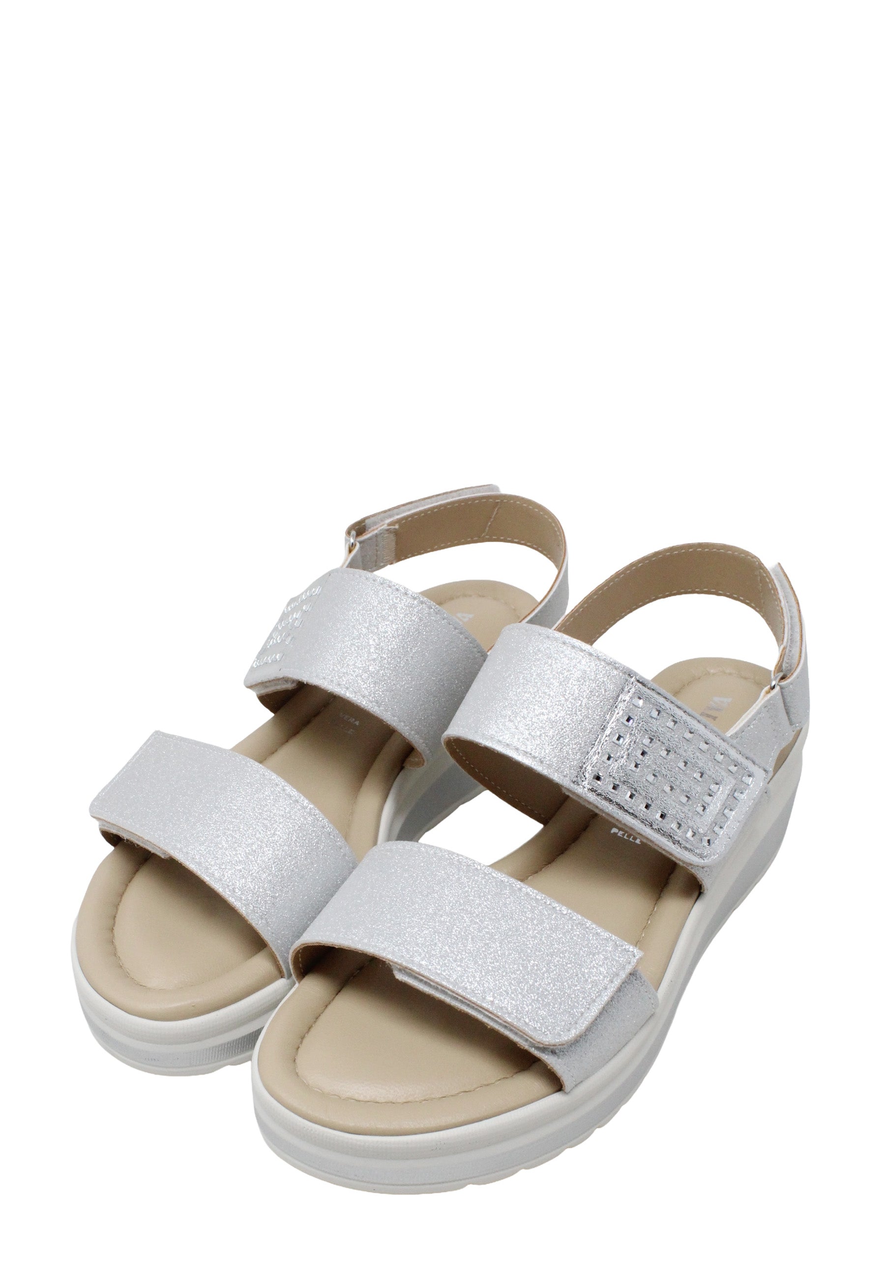 Sandali zeppa Argento Valleverde