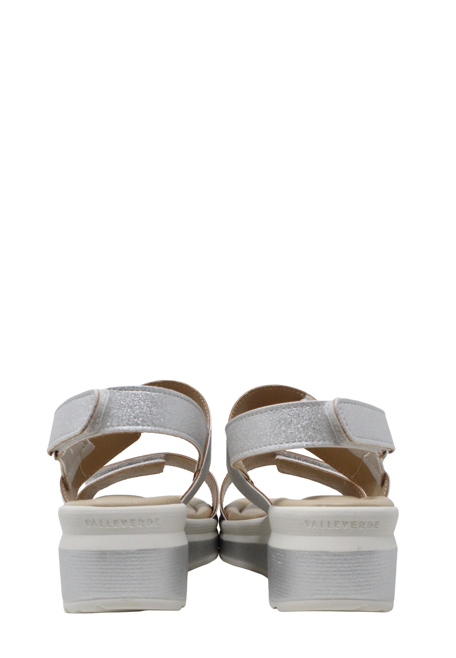 Sandali zeppa Argento Valleverde