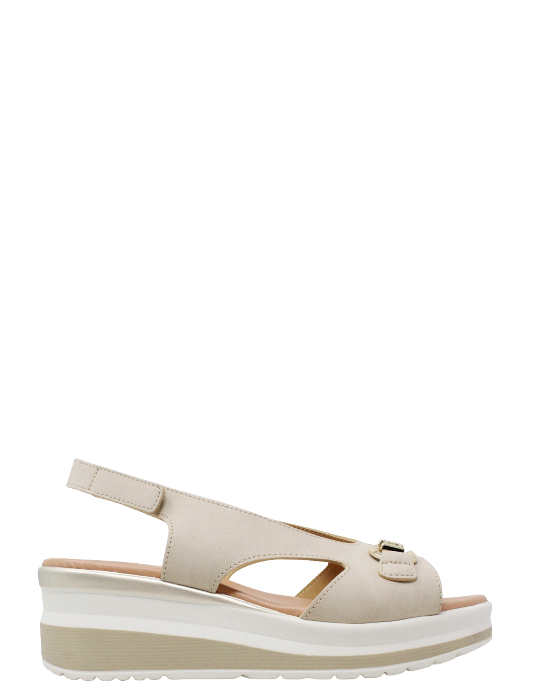 Sandali zeppa Beige Valleverde