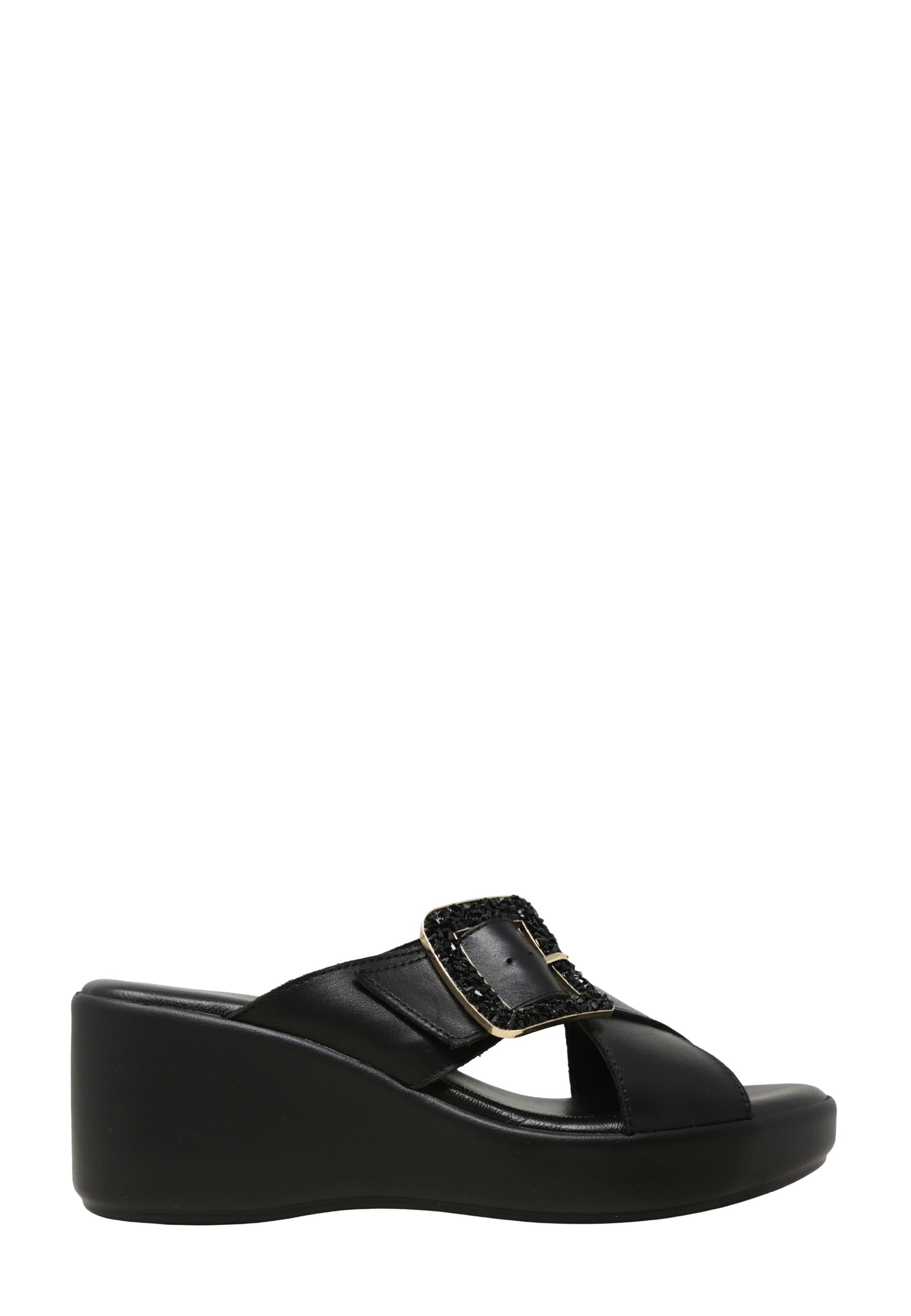 Sandali zeppa Nero Valleverde