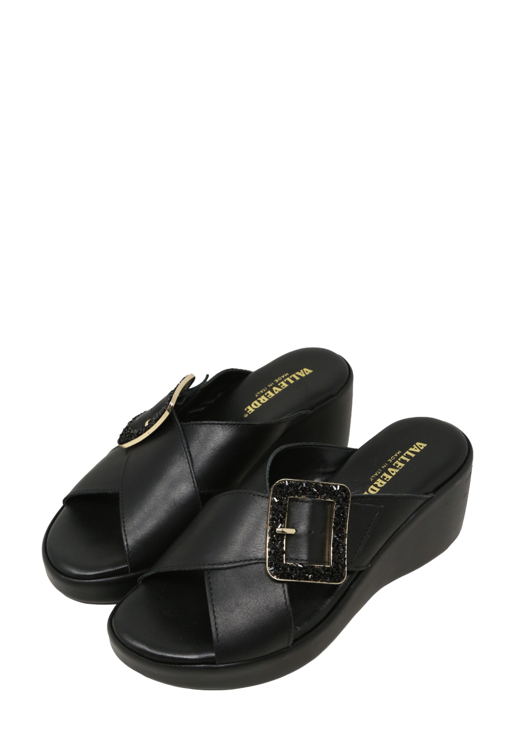 Sandali zeppa Nero Valleverde