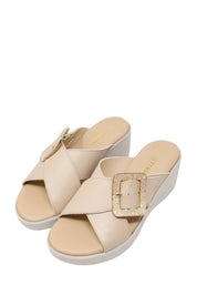 Sandali zeppa Beige Valleverde