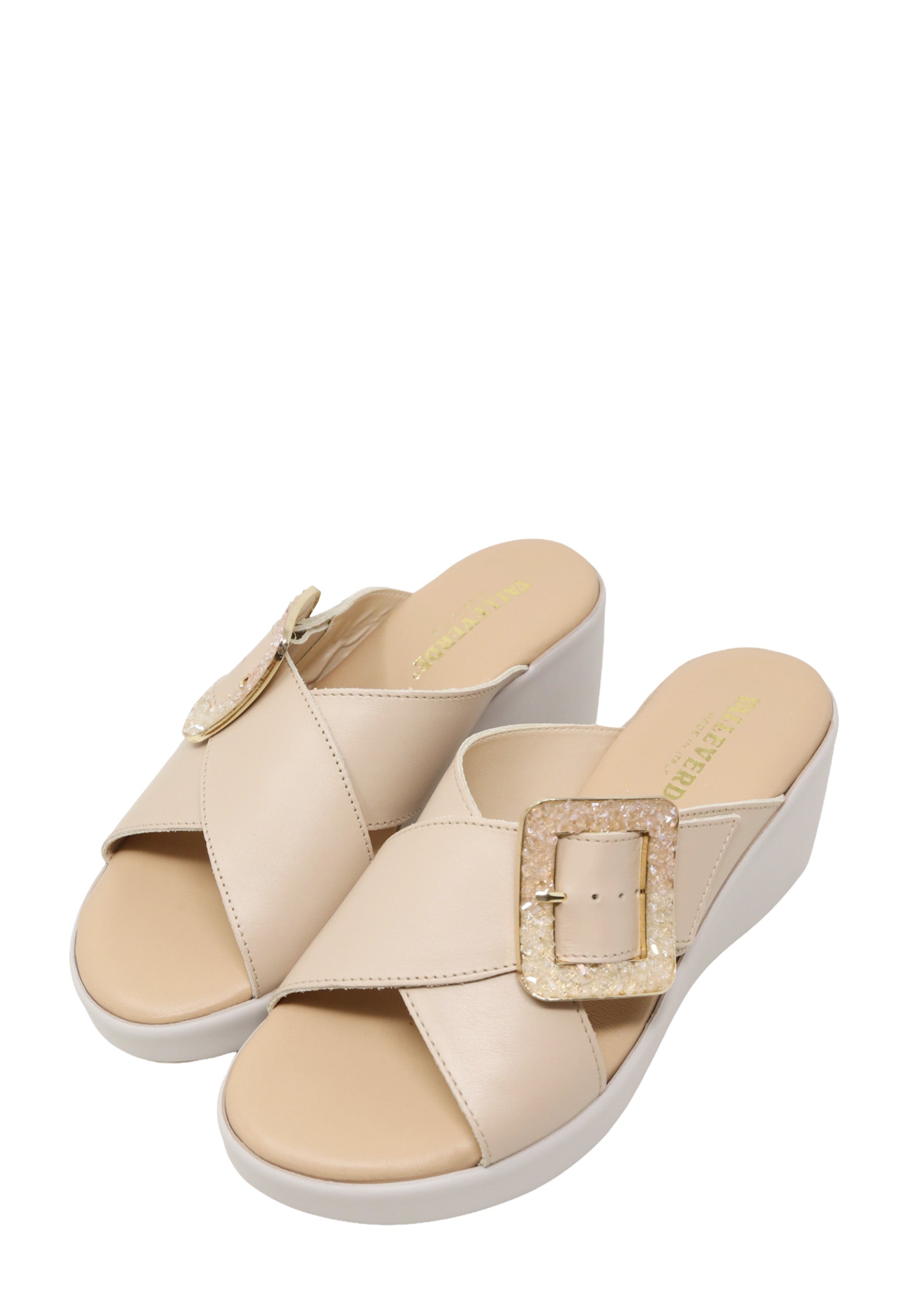 Sandali zeppa Beige Valleverde