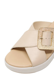 Sandali zeppa Beige Valleverde
