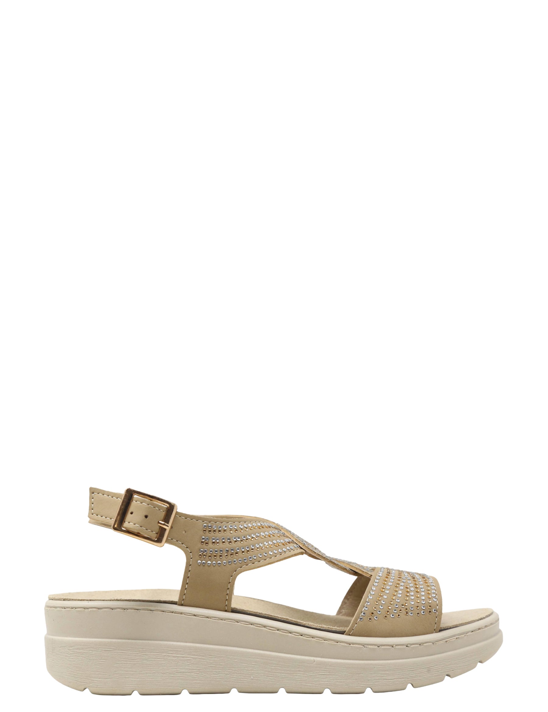 Sandali zeppa Beige Valleverde