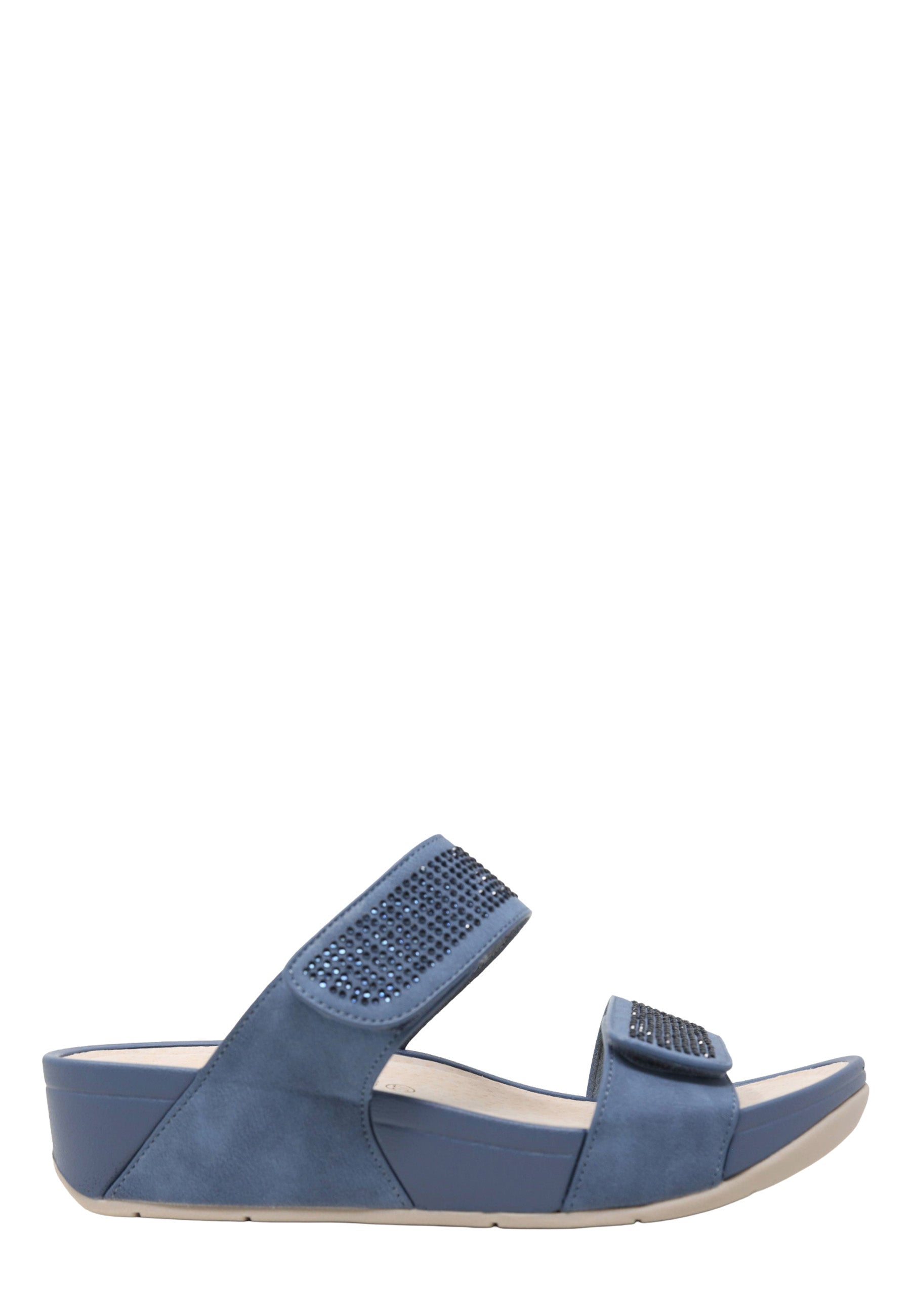 Sandali con strappi Blu Valleverde