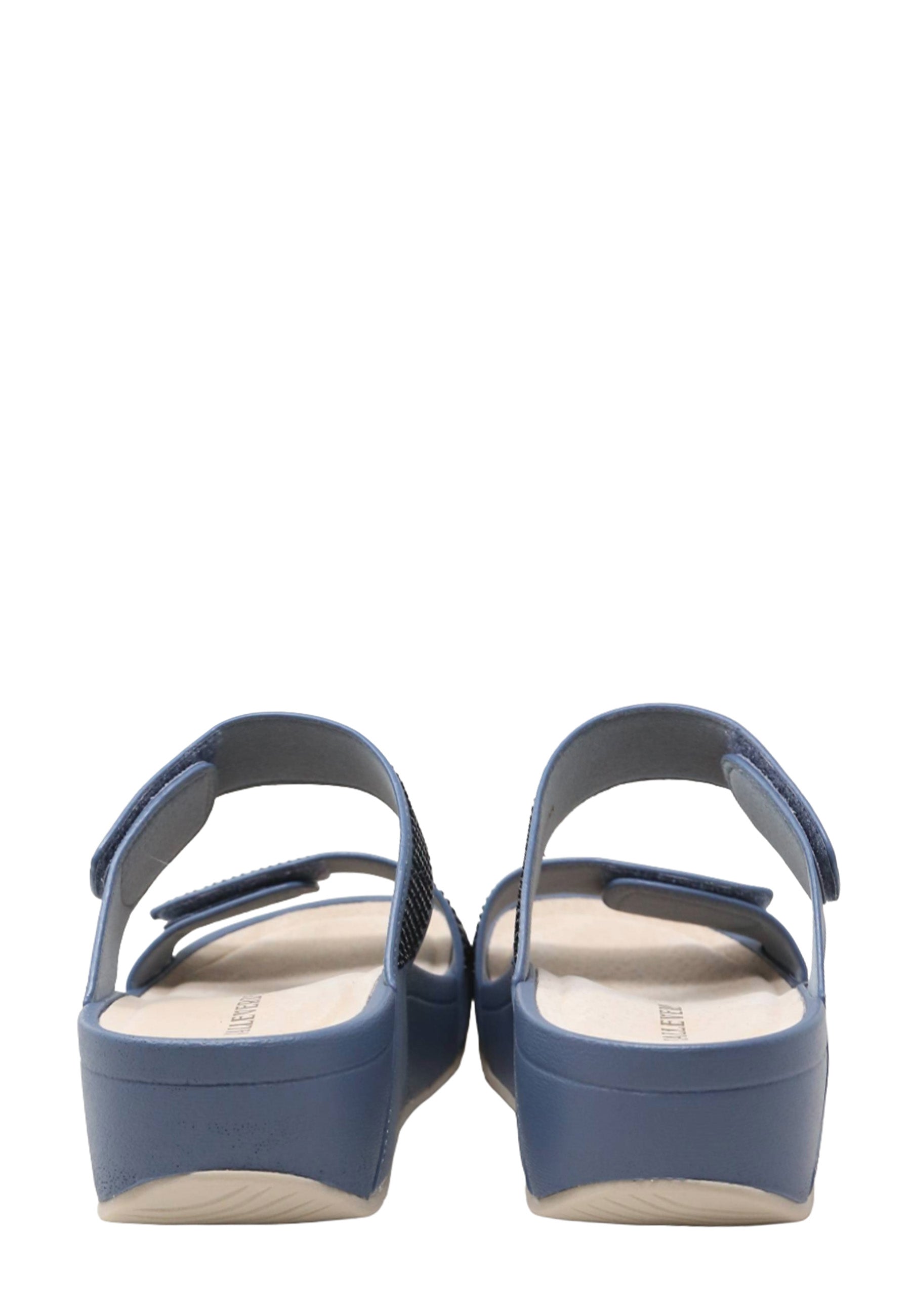 Sandali con strappi Blu Valleverde