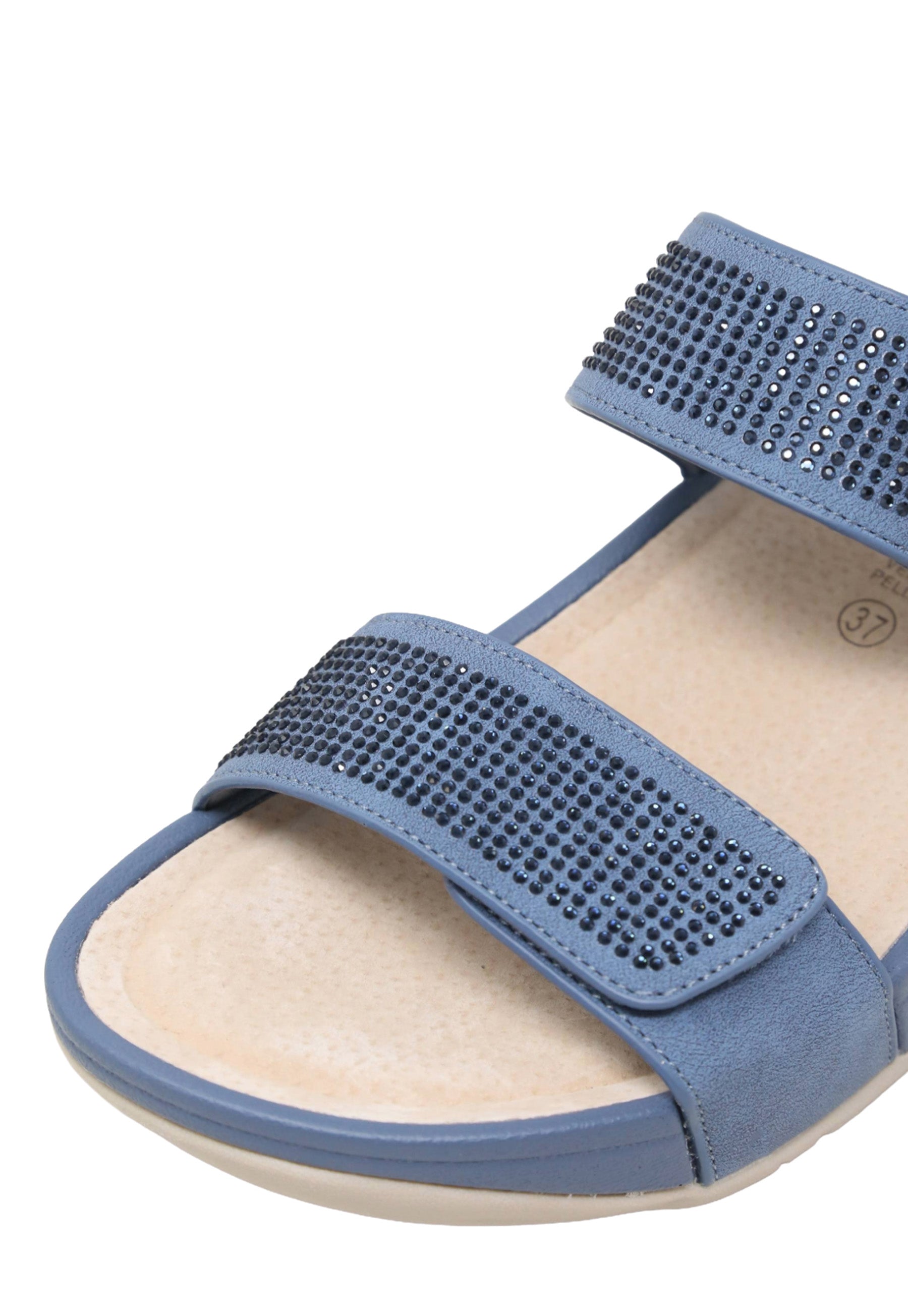 Sandali con strappi Blu Valleverde