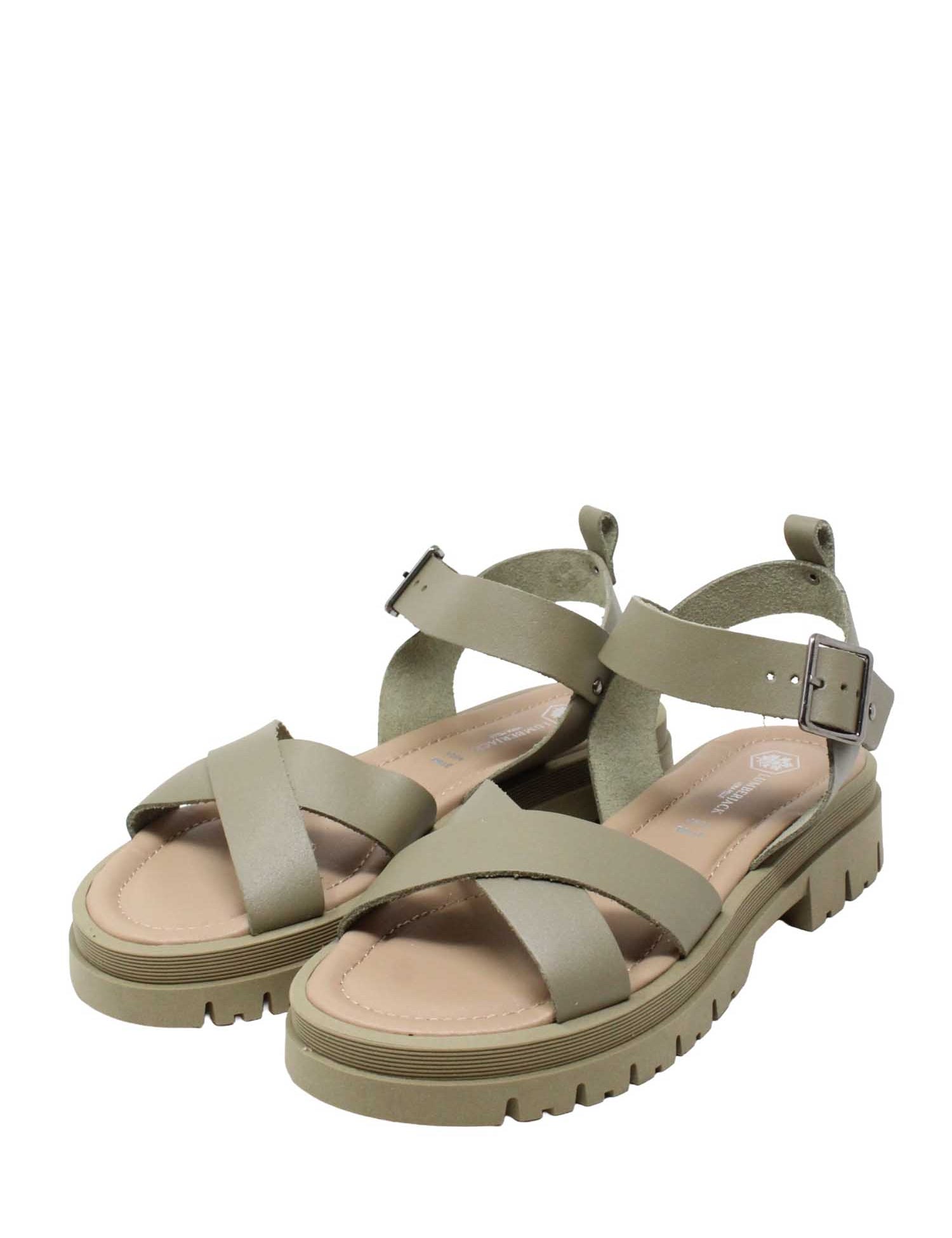 Sandali zeppa Verde Lumberjack