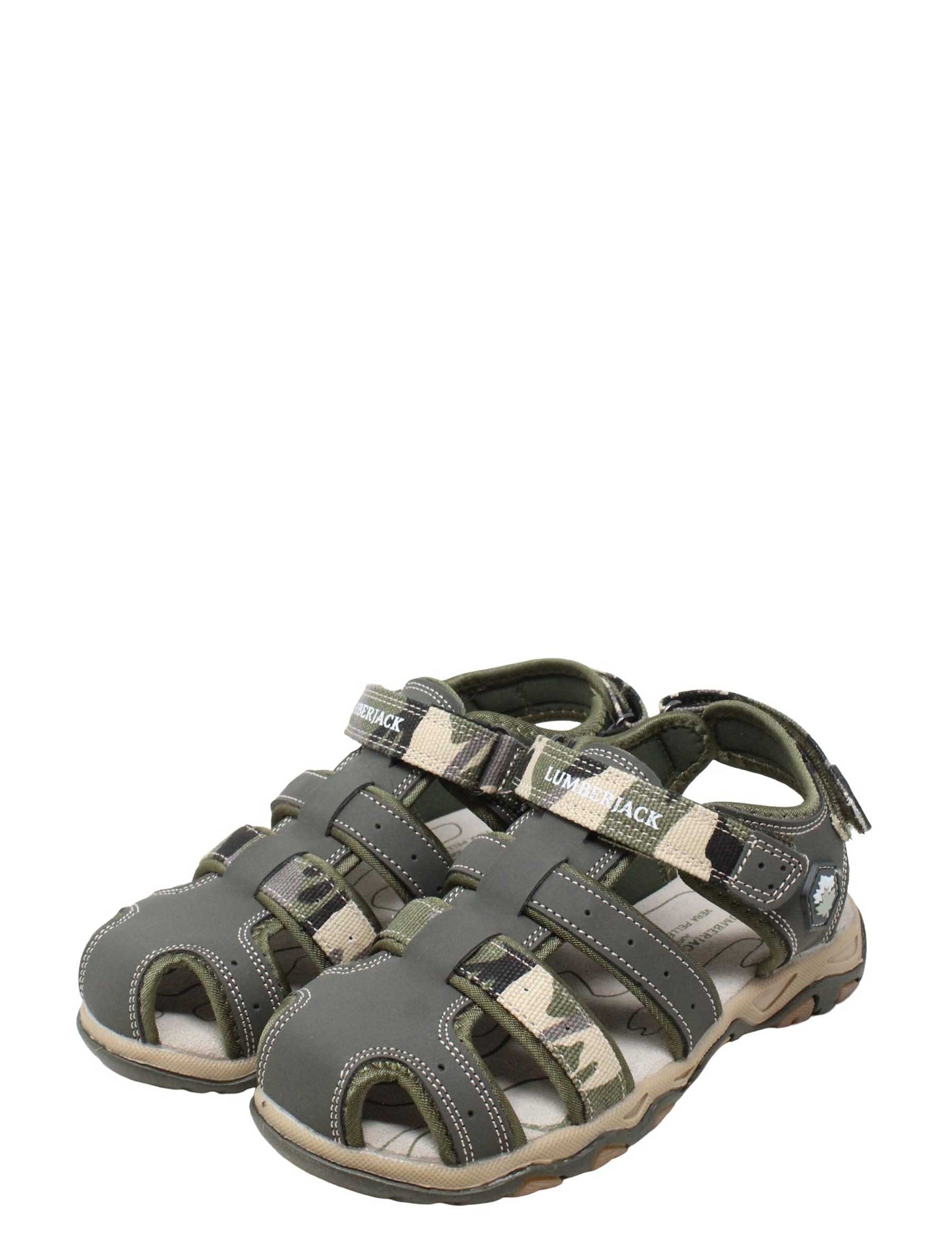 Sandali con strappi Verde Lumberjack