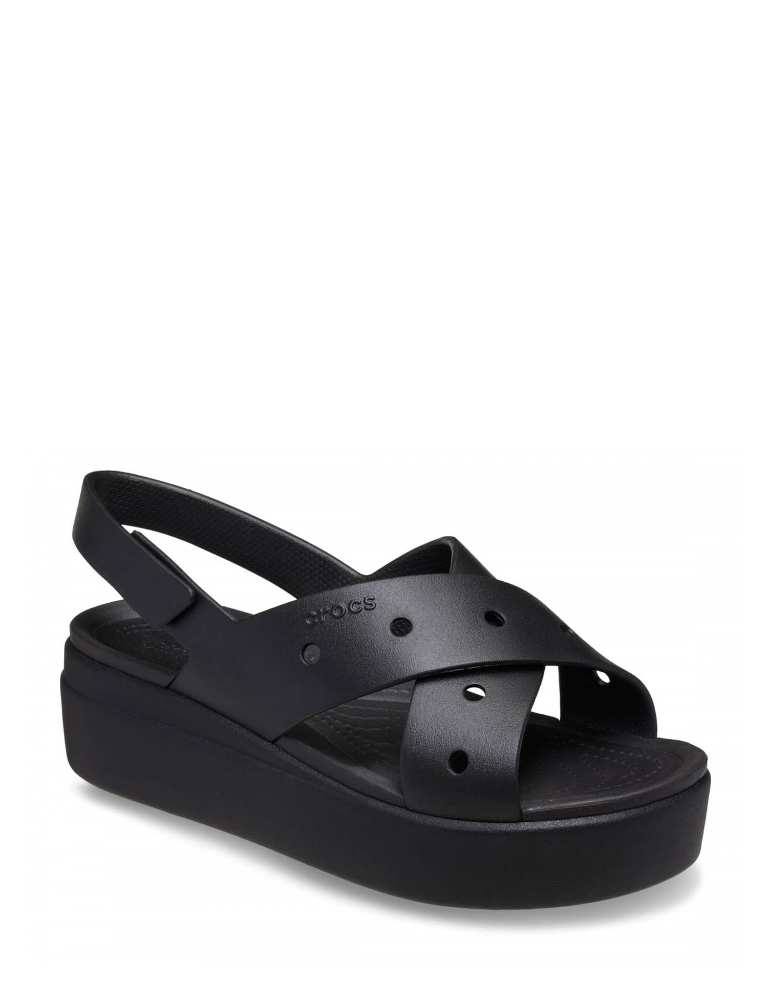 Sandali zeppa Nero Crocs