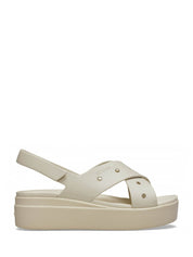 Sandali zeppa Avorio Crocs