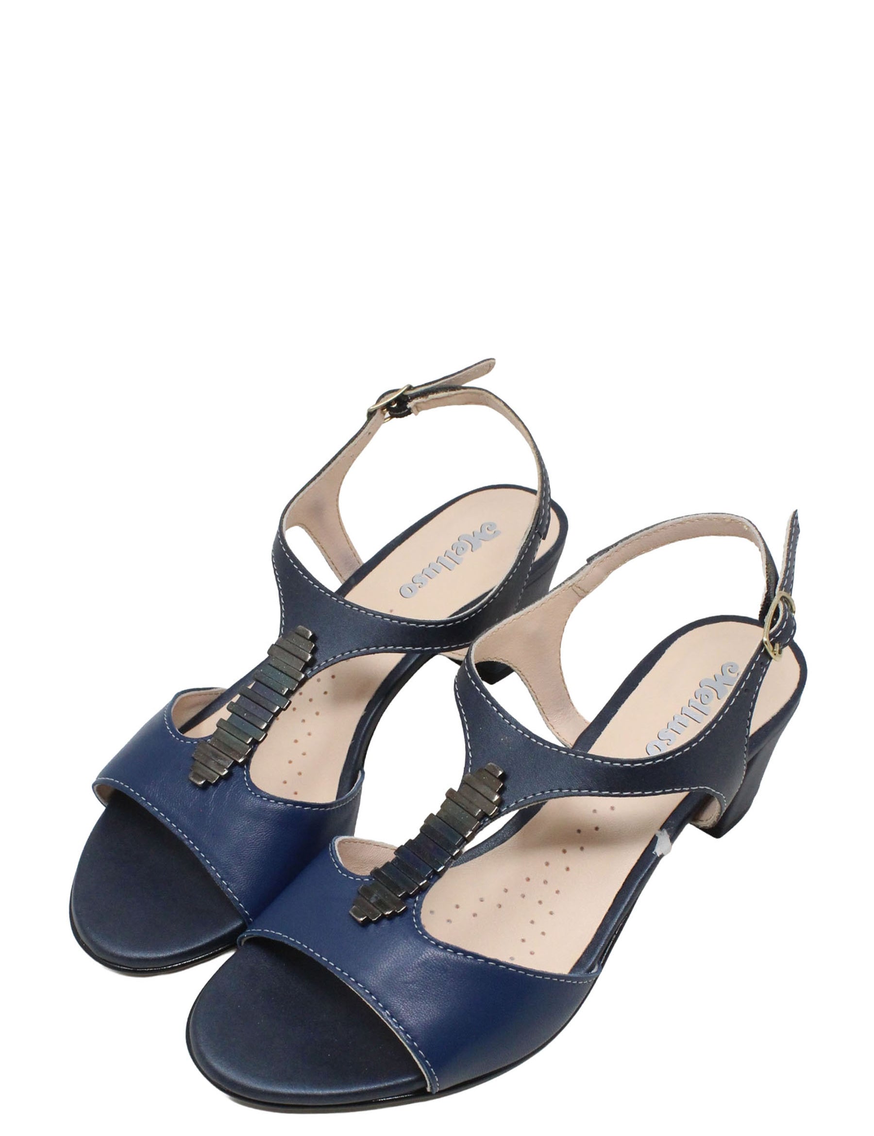 Sandali tacco Blu Melluso