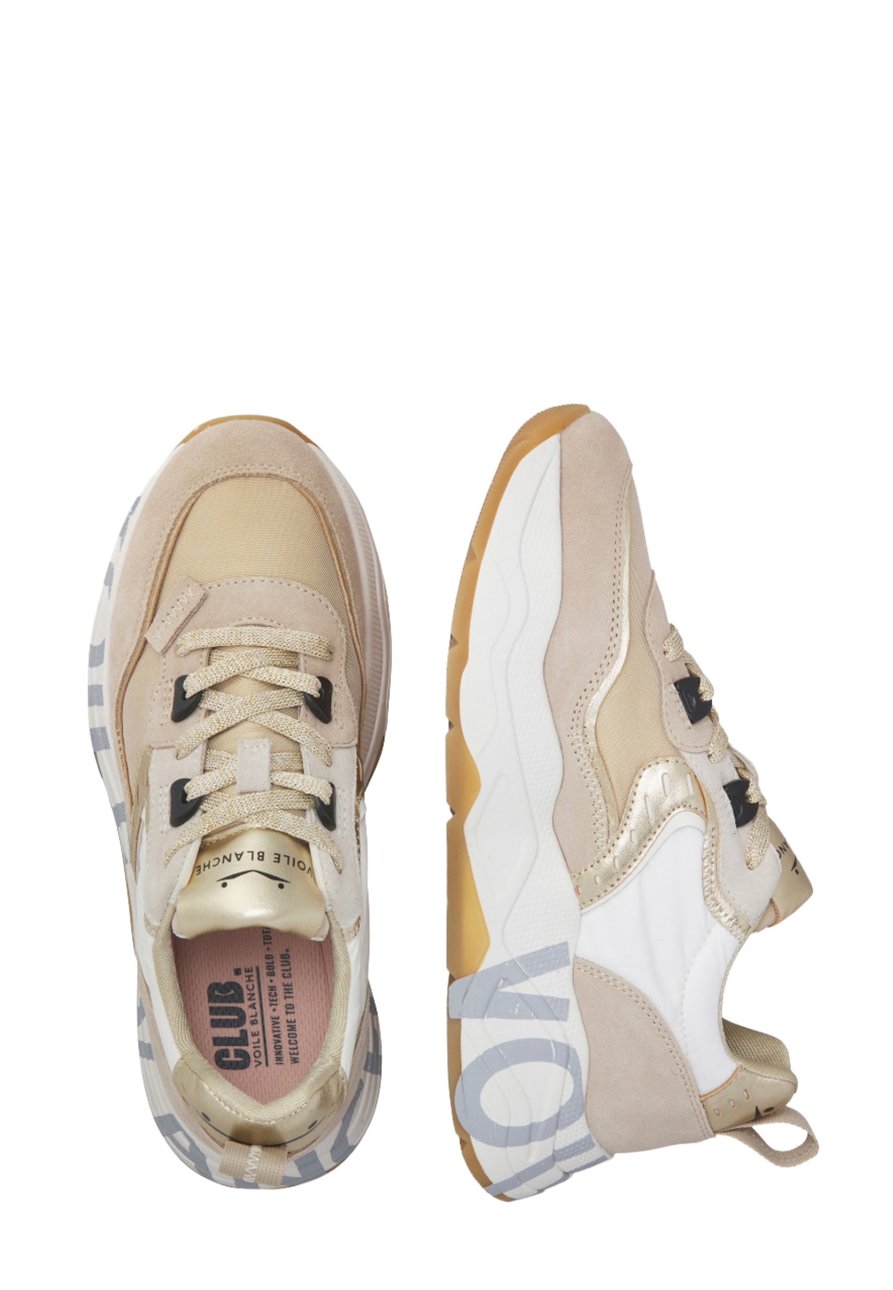 Sneakers Beige Voile Blanche