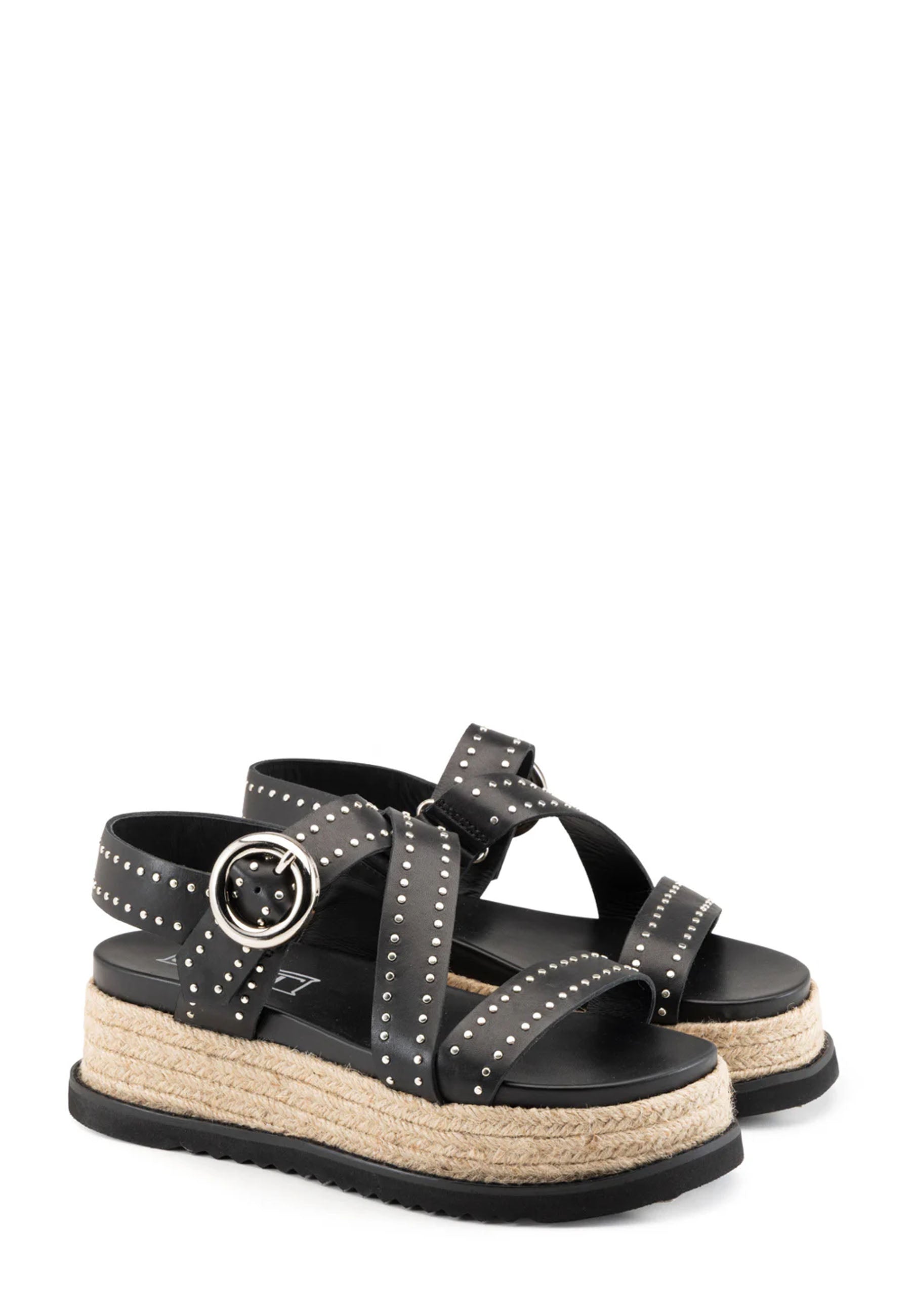 Sandali zeppa Nero Cult