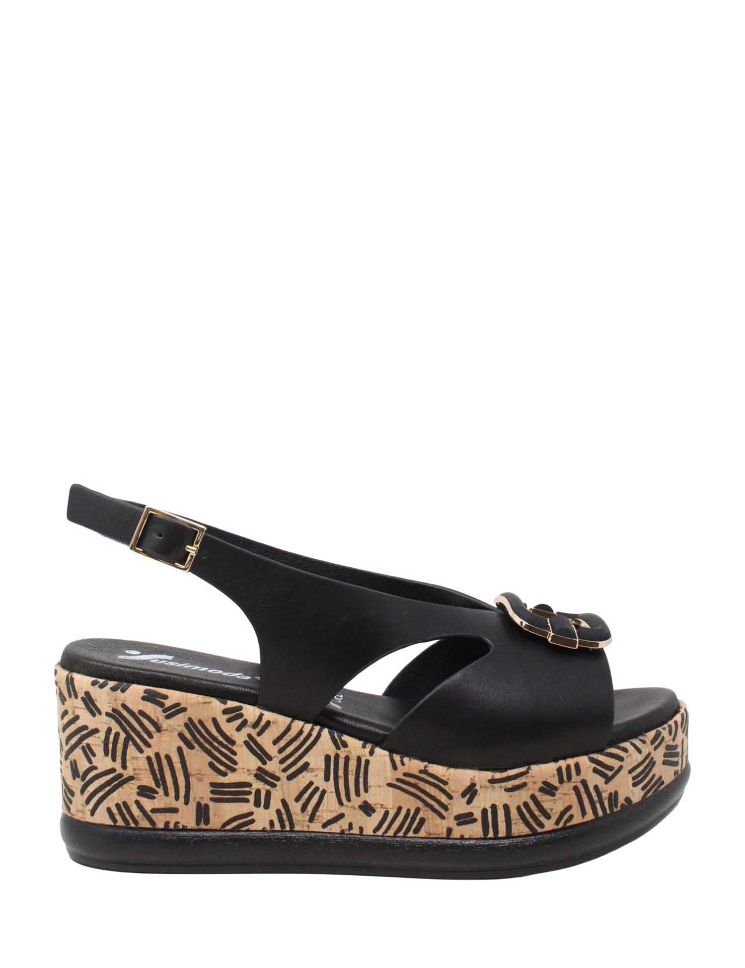 Sandali zeppa Nero Susimoda