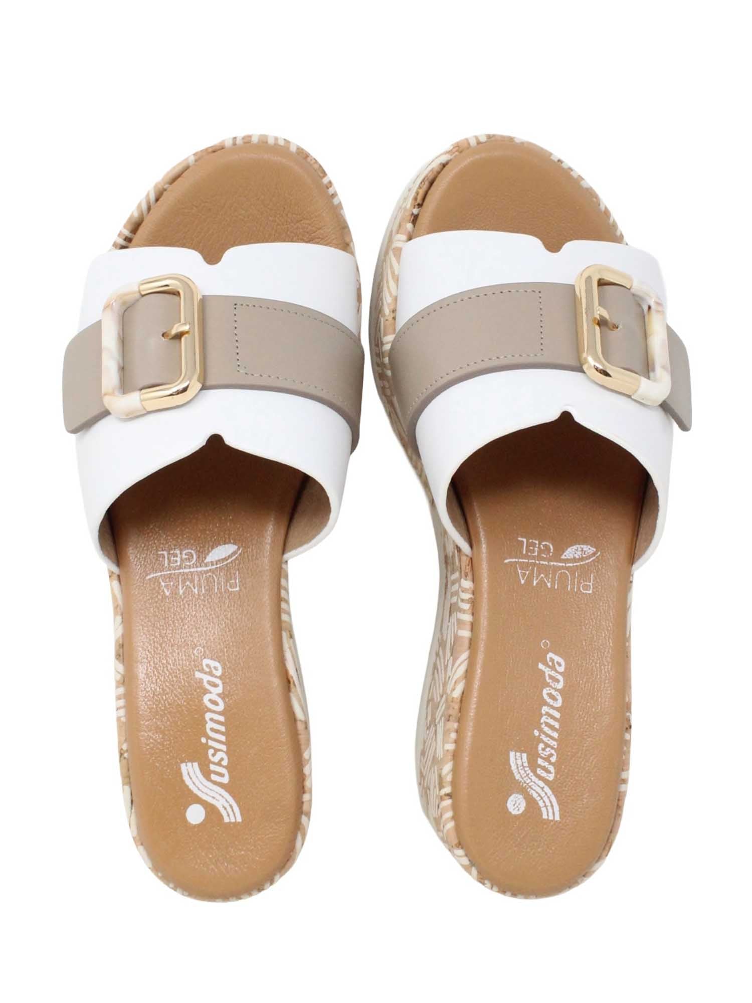 Sandali zeppa Bianco Susimoda