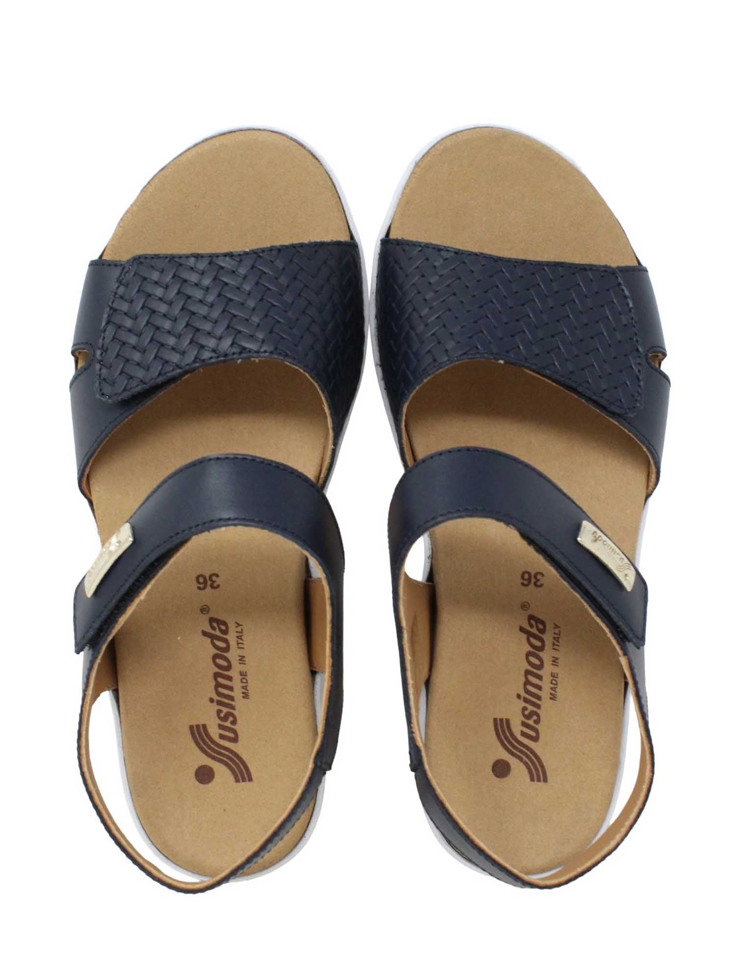 Sandali zeppa Blu Susimoda