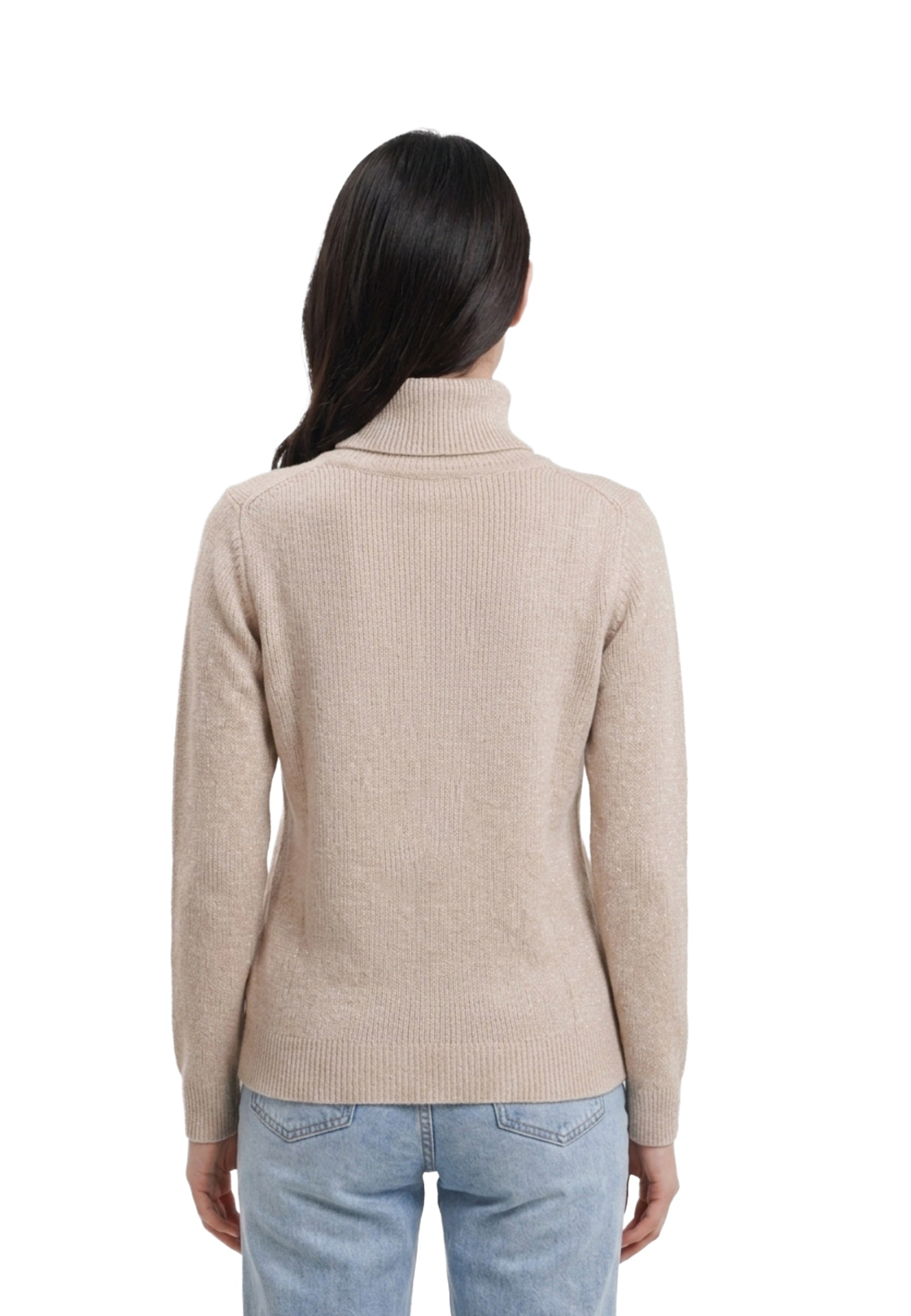 Maglia a collo alto Beige Yes-zee