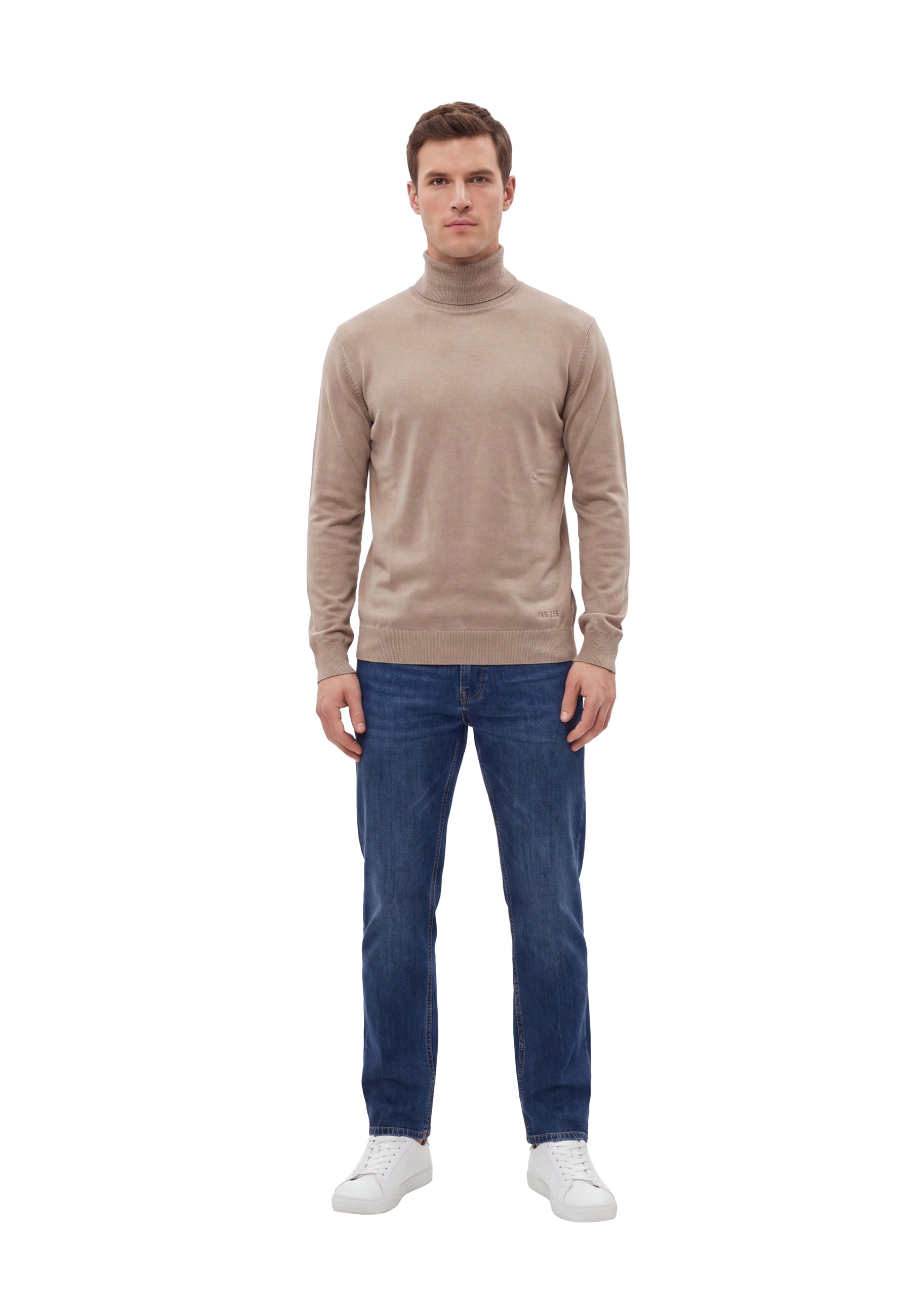 Maglia a collo alto Beige Yes-zee