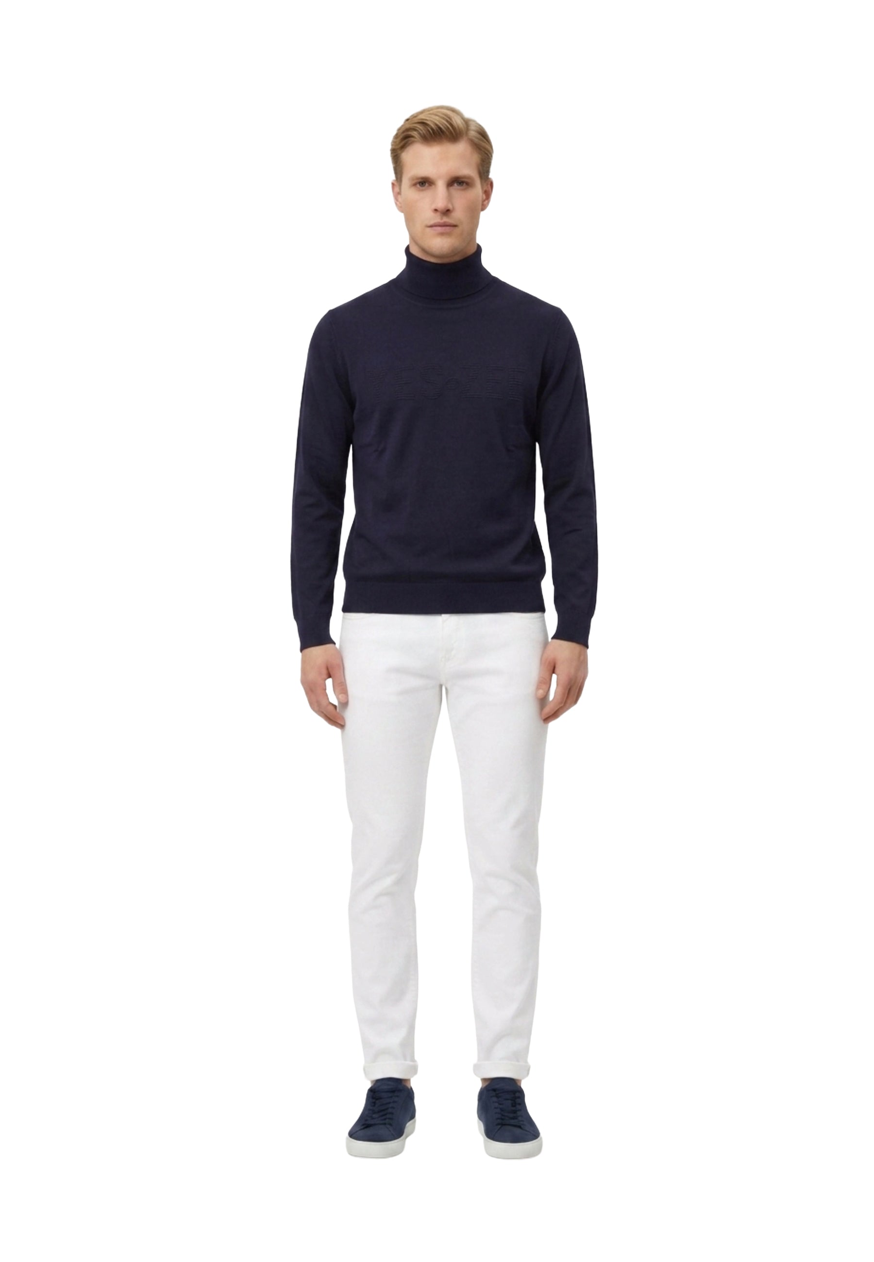 Maglia a collo alto Blu Yes-zee