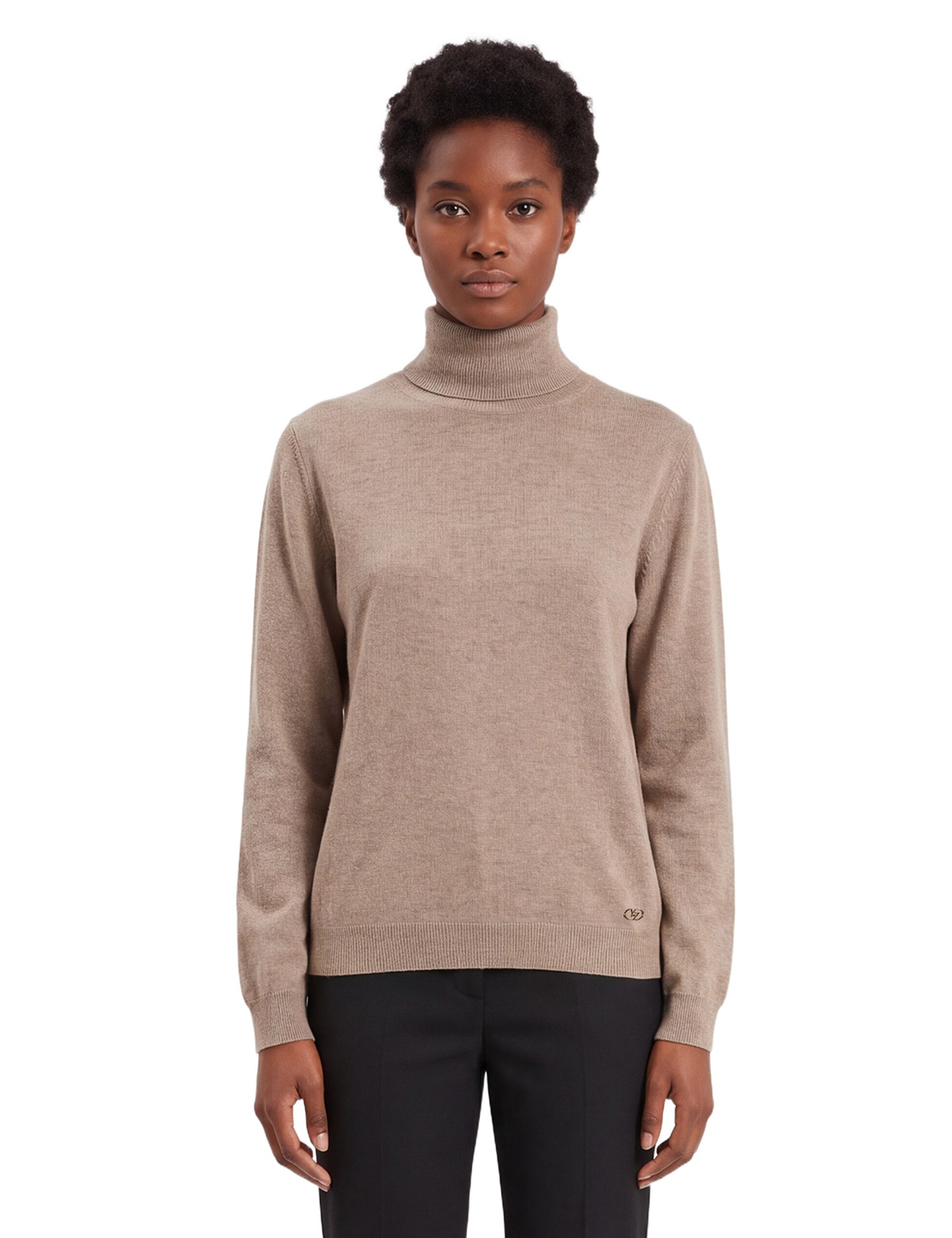 Maglia a collo alto Beige Yes-zee