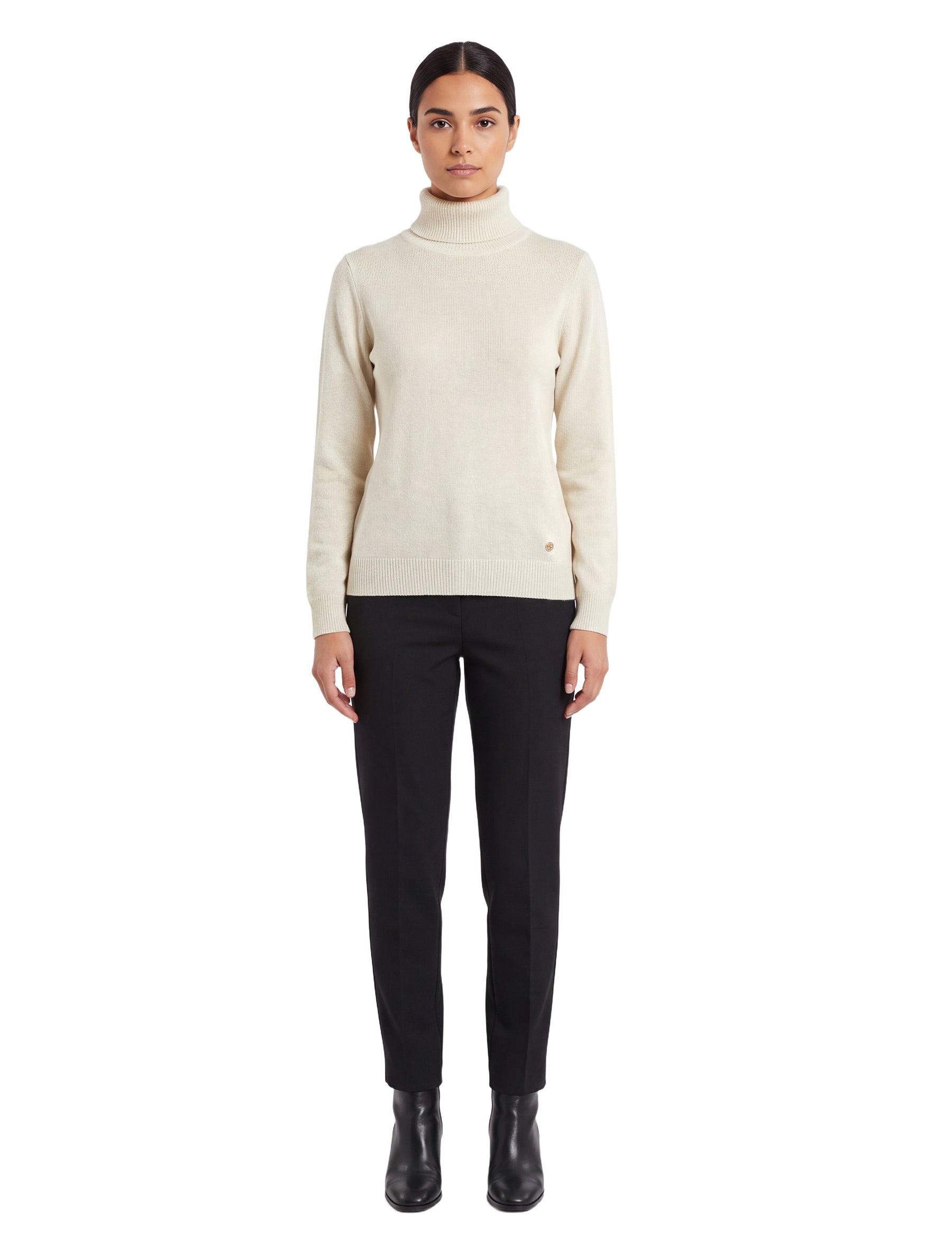 Maglia a collo alto Avorio Yes-zee