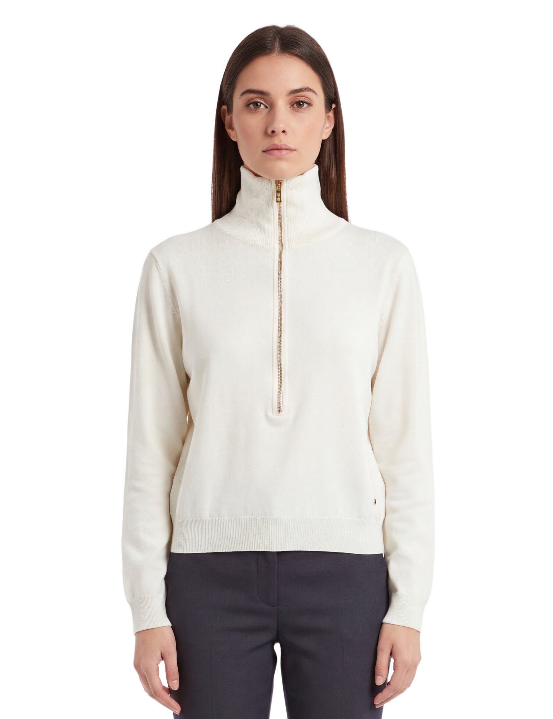 Maglia a collo alto Bianco Yes-zee